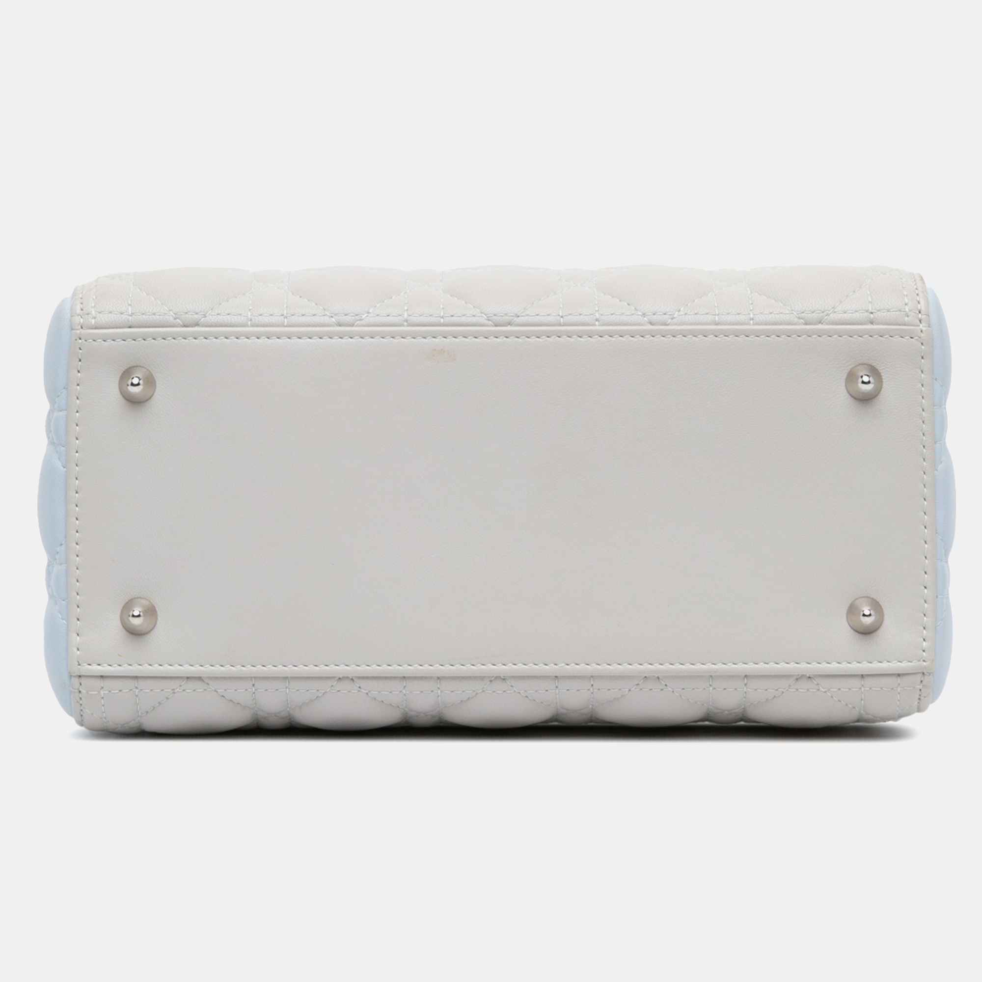 Dior Grey Medium Tricolor Lambskin Cannage Lady Dior 