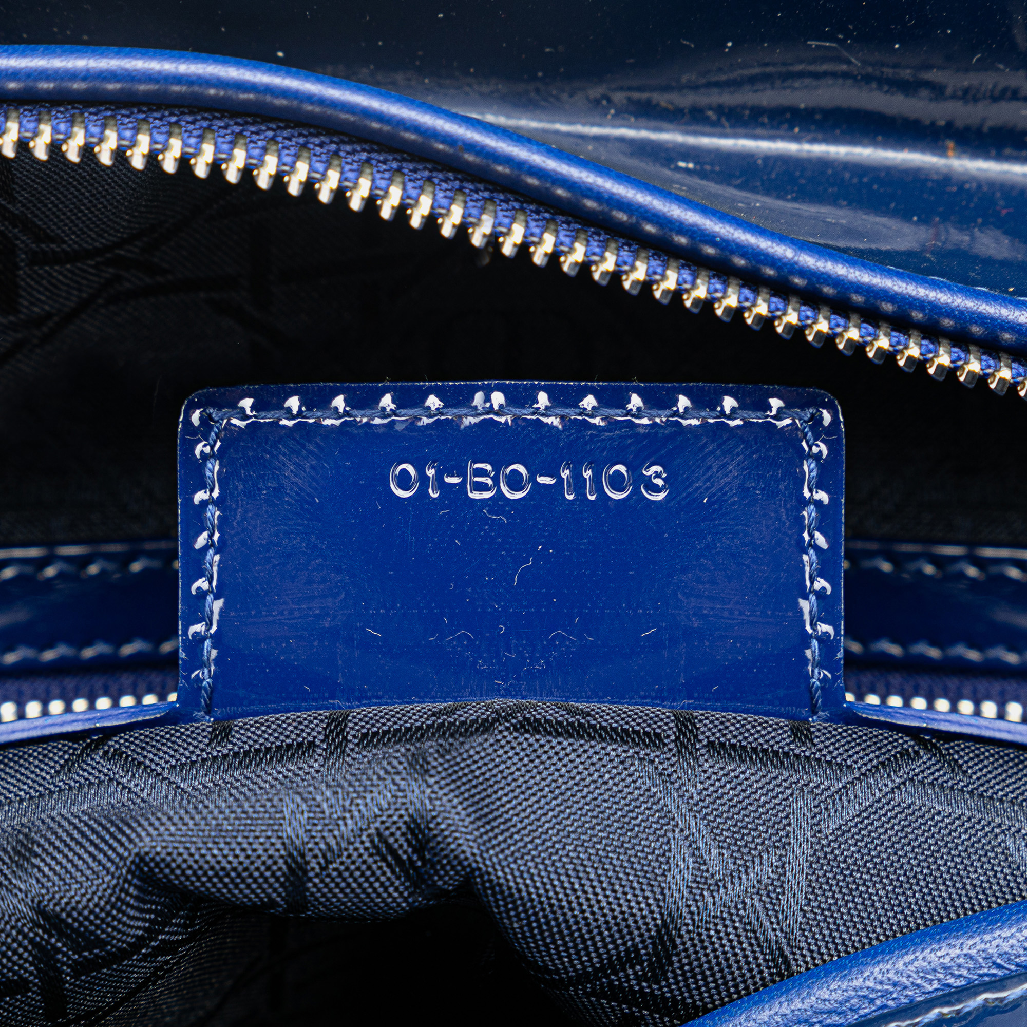 Dior Blue Large Patent Cannage Lady Dior 