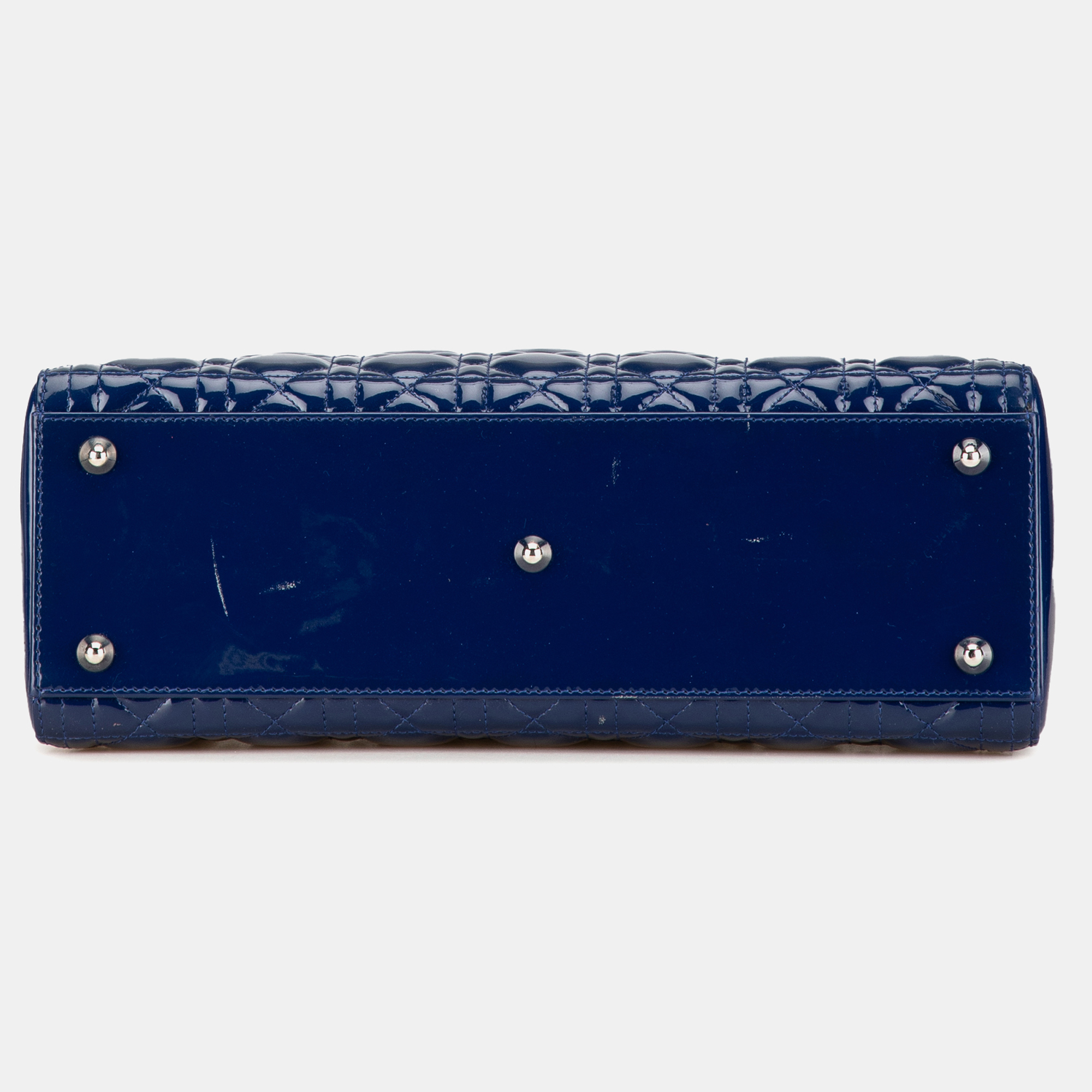 Dior Blue Large Patent Cannage Lady Dior 