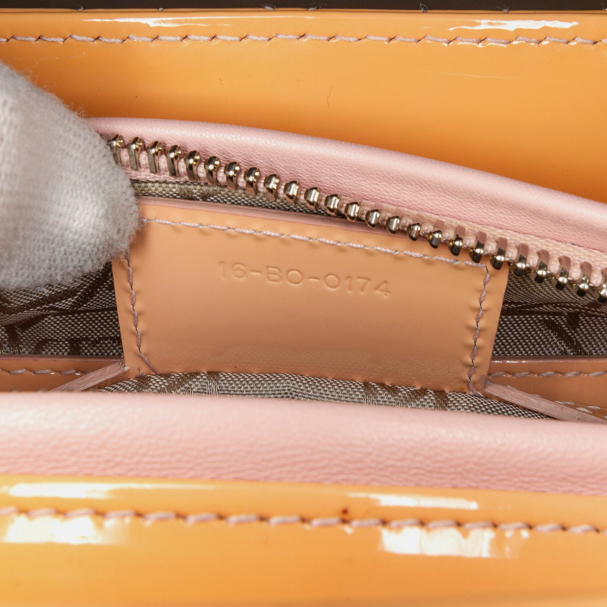Dior Brown Medium Patent Cannage Lady Dior 