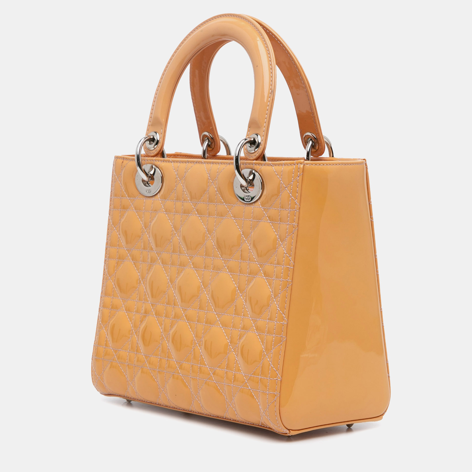 Dior Brown Medium Patent Cannage Lady Dior 