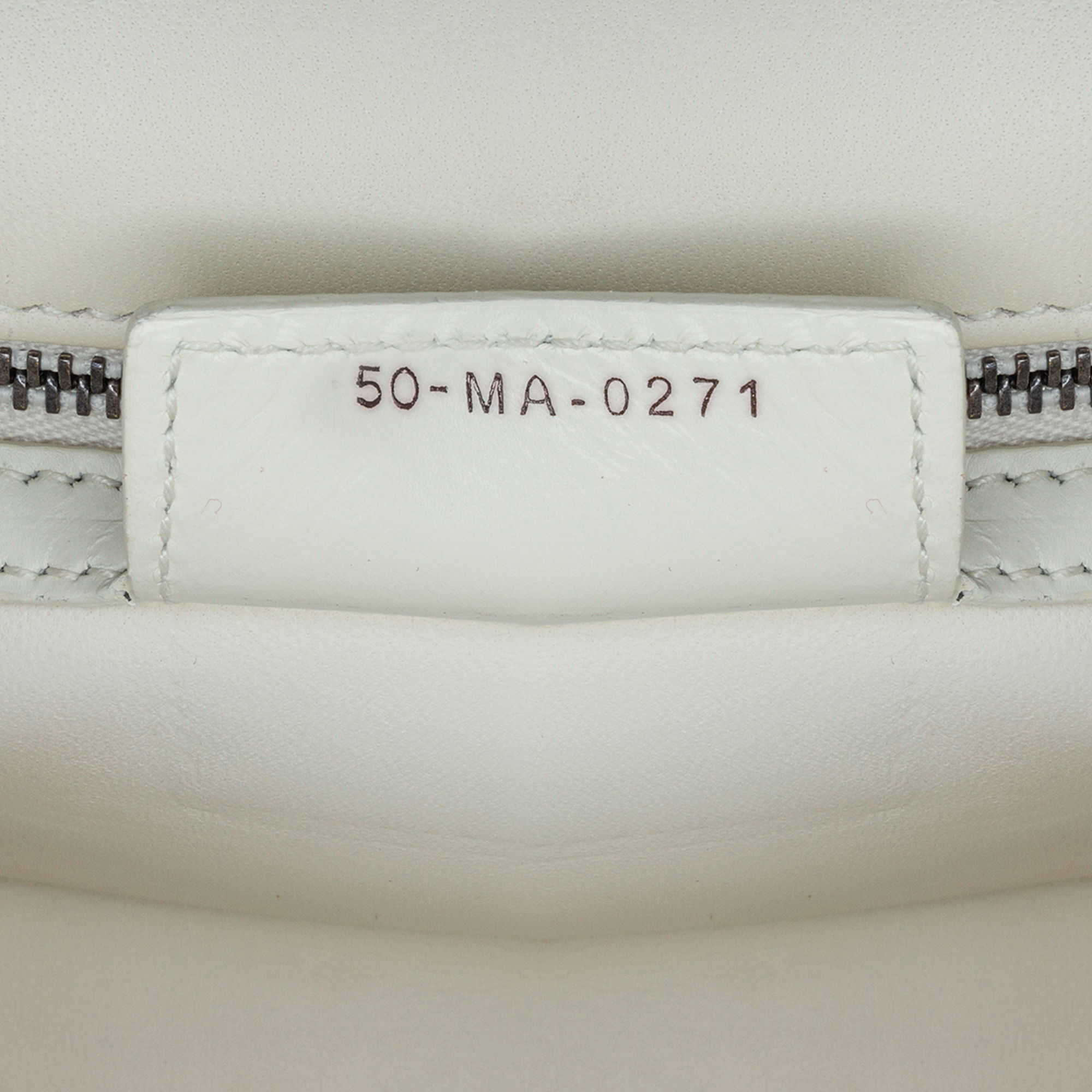 Dior White Small Lambskin Macrocannage Caro Bag 