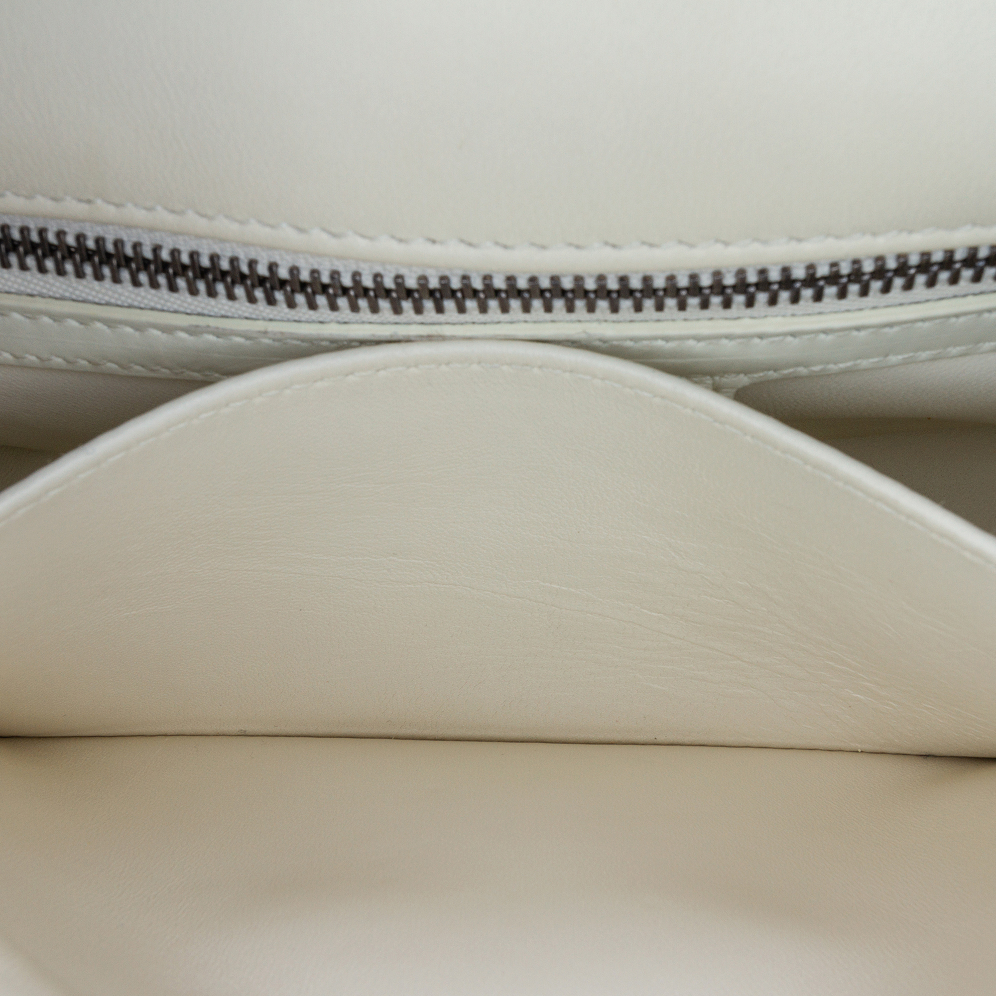 Dior White Small Lambskin Macrocannage Caro Bag 
