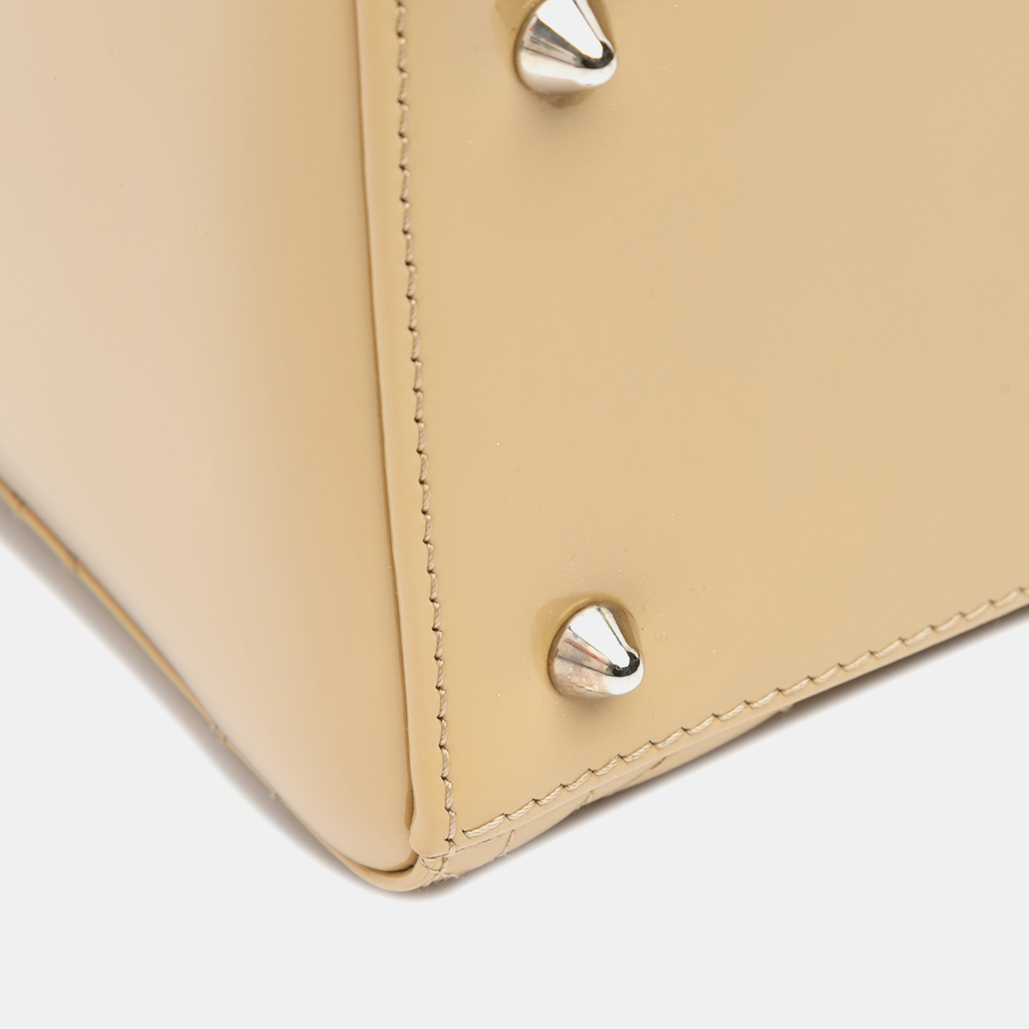 Dior Beige Medium Patent Cannage Lady Dior 