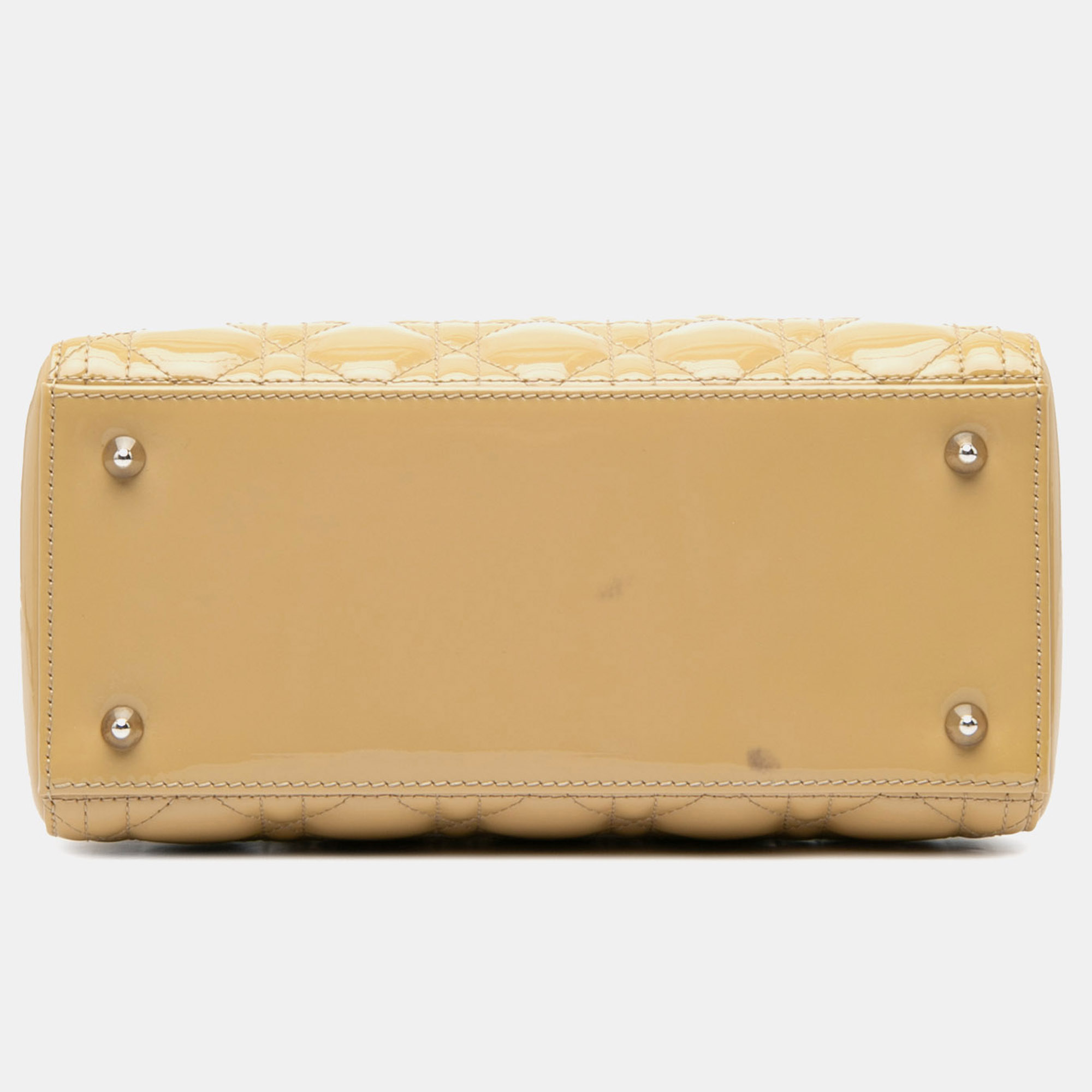 Dior Beige Medium Patent Cannage Lady Dior 