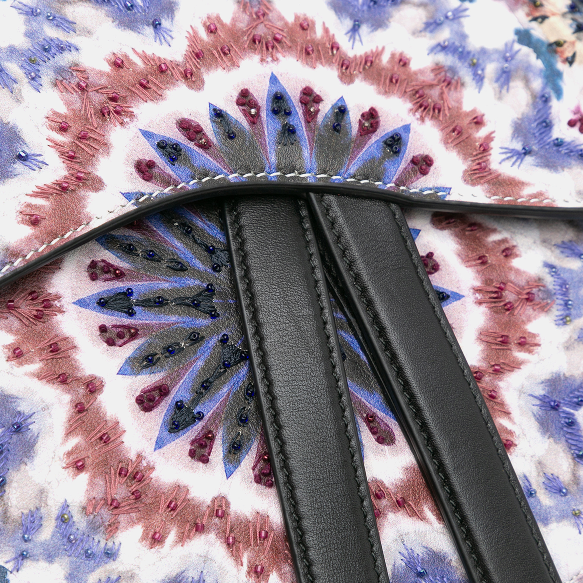 Dior Blue Canvas Embroidered Kaleidiorscopic Saddle Bag 