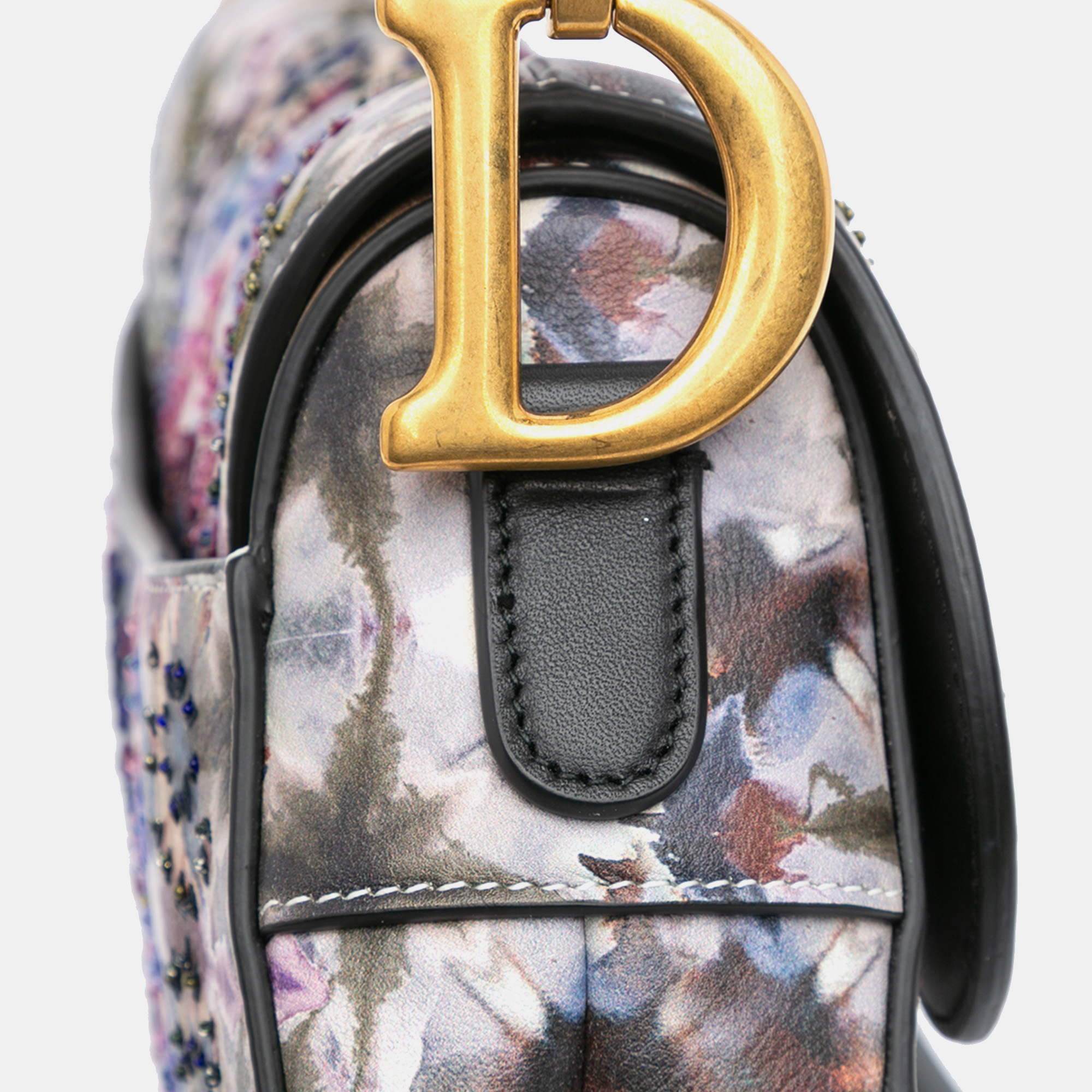 Dior Blue Canvas Embroidered Kaleidiorscopic Saddle Bag 
