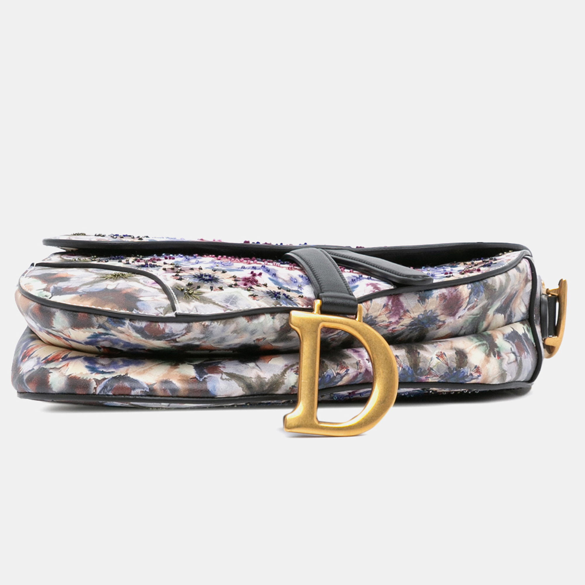 Dior Blue Canvas Embroidered Kaleidiorscopic Saddle Bag 