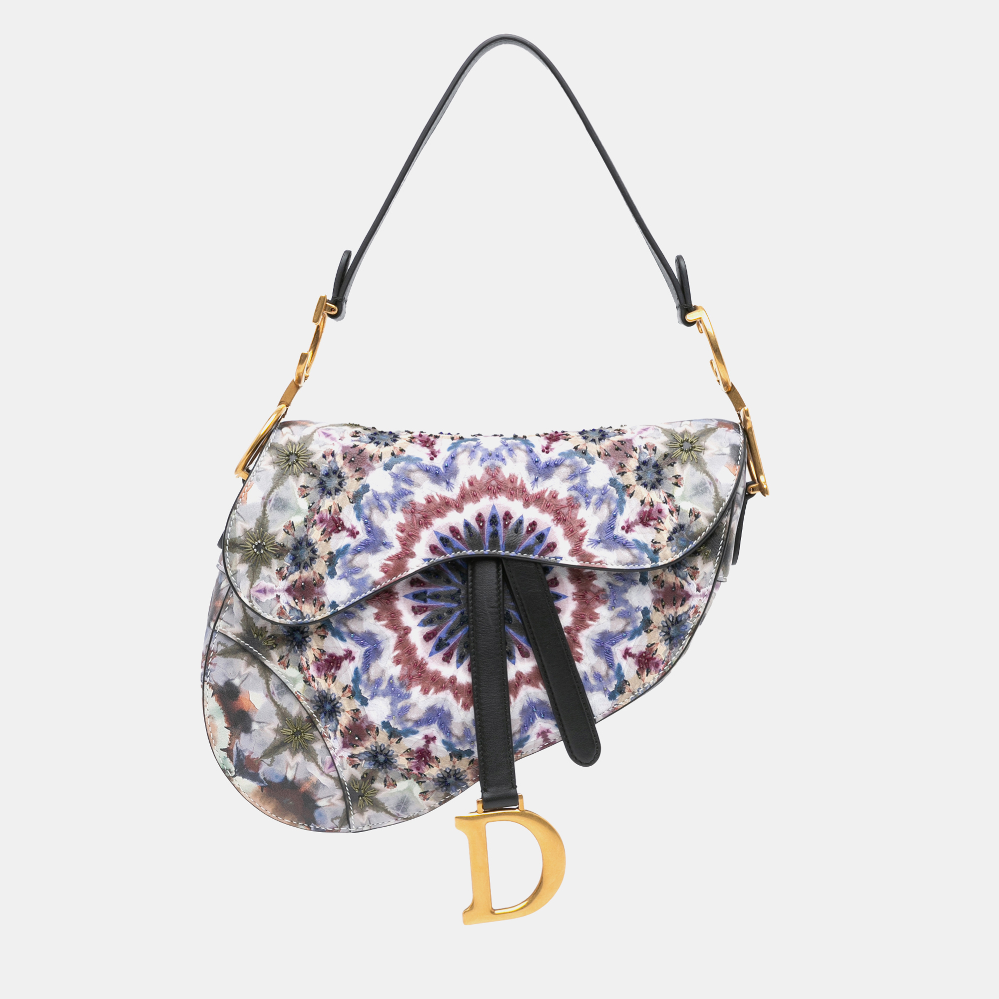 

Dior Blue Canvas Embroidered Kaleidiorscopic Saddle Bag