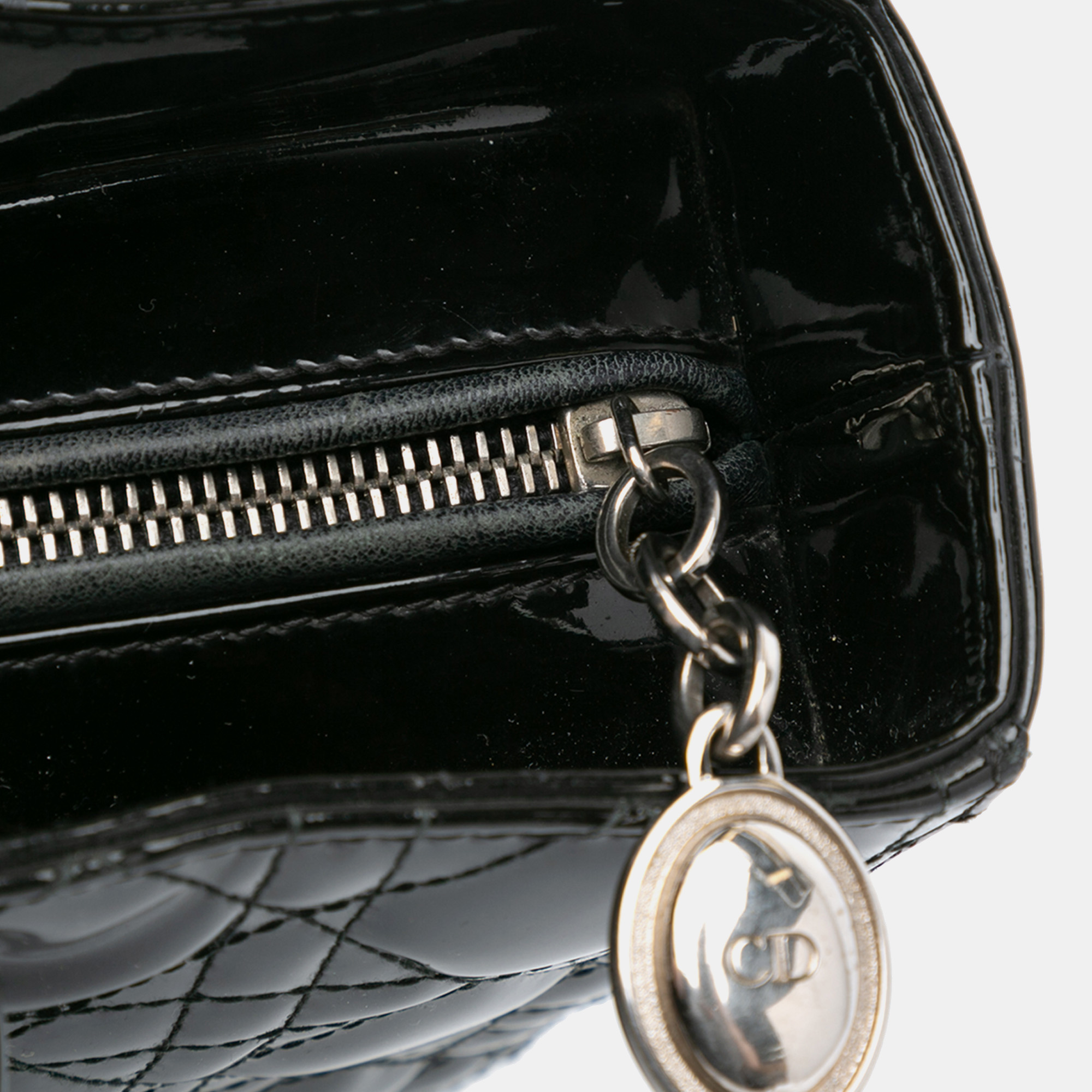 Dior Black Large Patent Cannage Lady Dior Bag 