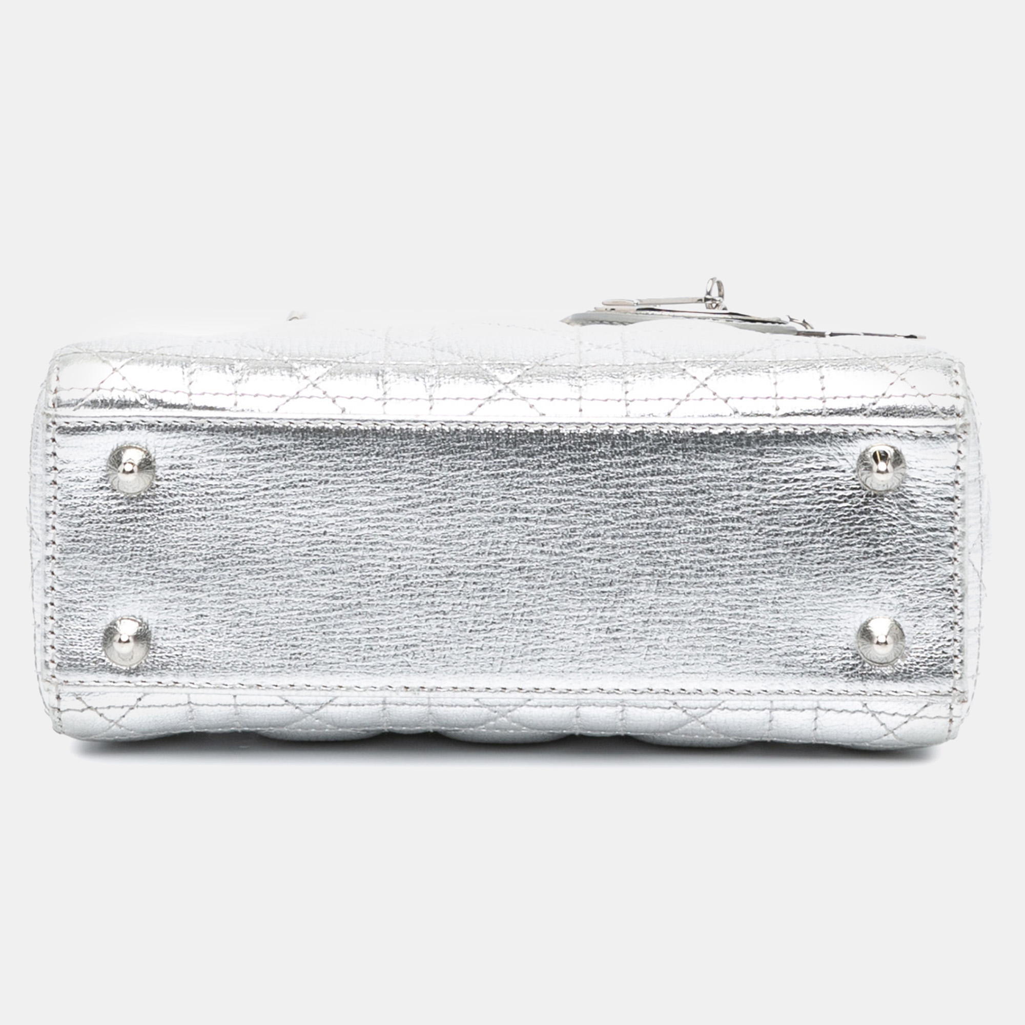 Dior Silver Small Metallic Grained Calfskin Cannage My ABCDior Lady Dior 