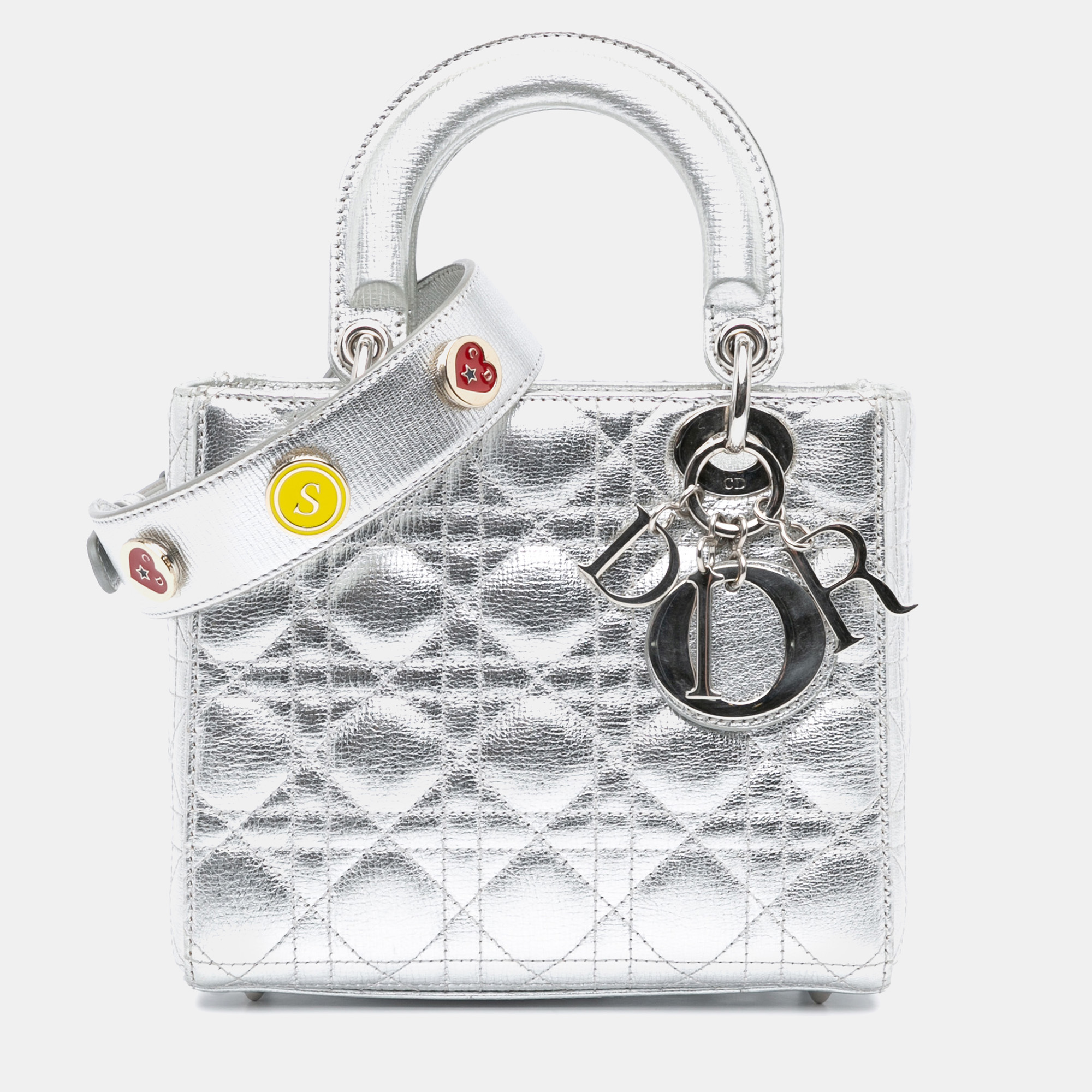 

Dior Silver Small Metallic Grained Calfskin Cannage My ABCDior Lady Dior