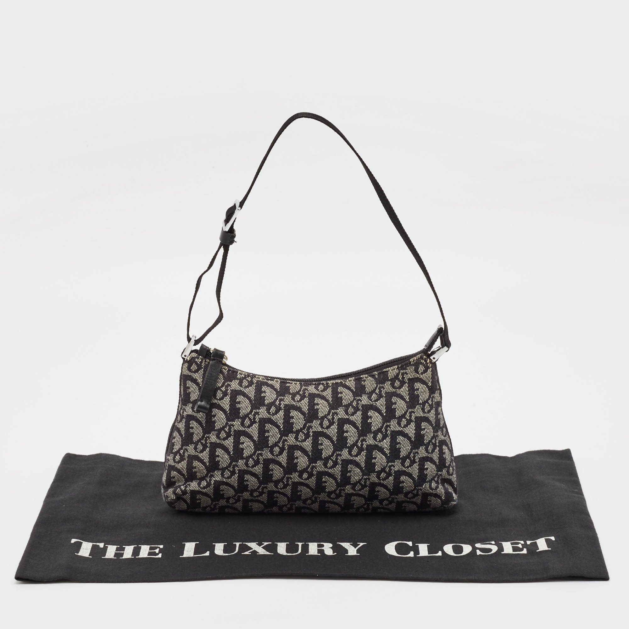 Dior Navy Blue Diorissimo Canvas Pochette 