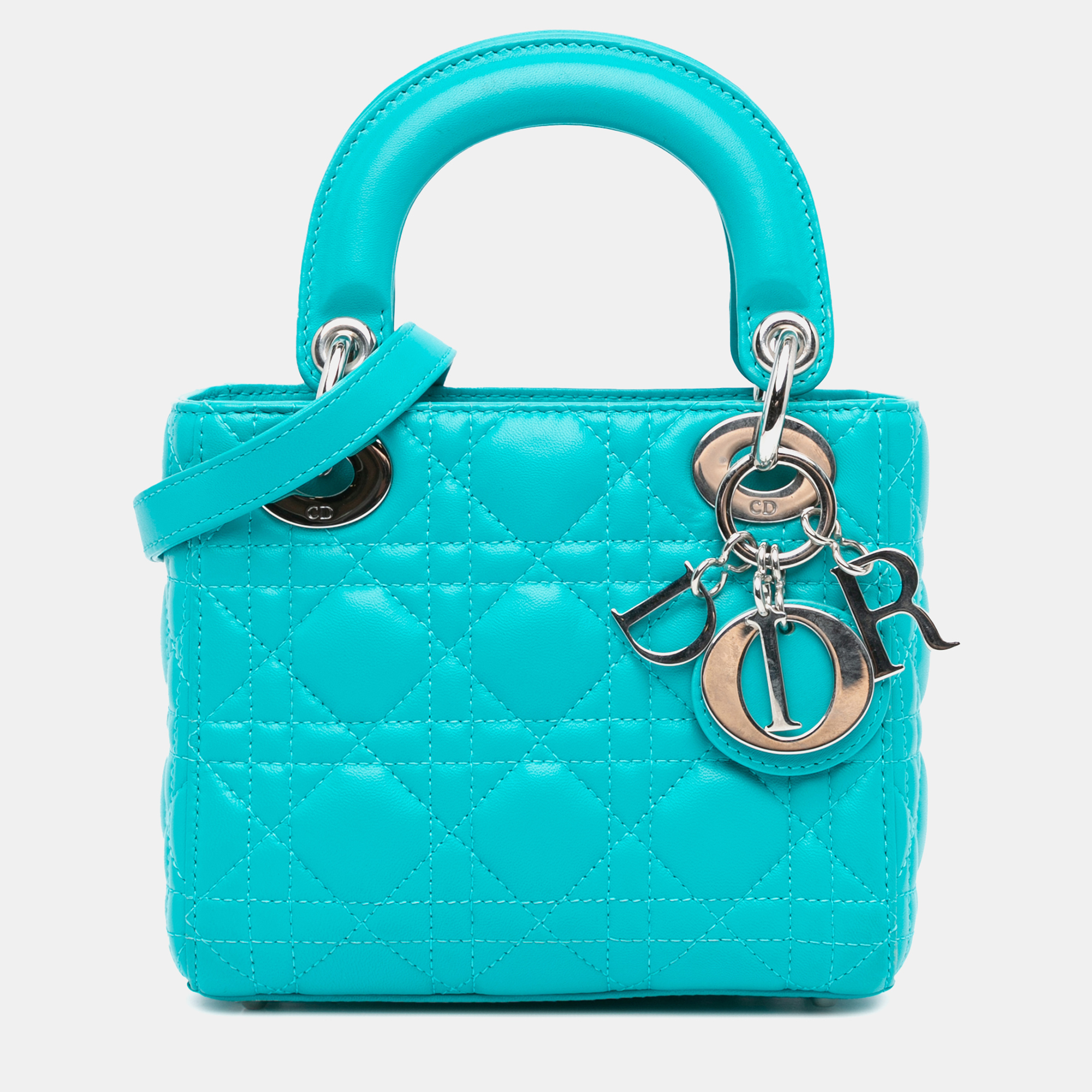 

Dior Blue Mini Lambskin Cannage Lady Dior