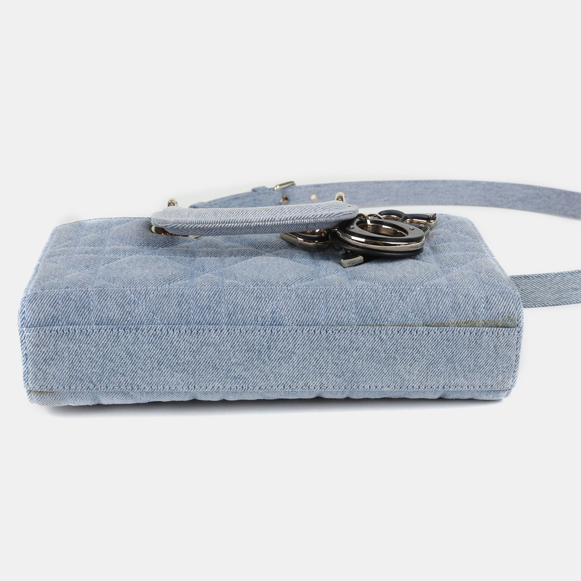 Dior Medium Blue Denim Lady D-Joy Tote Bag 