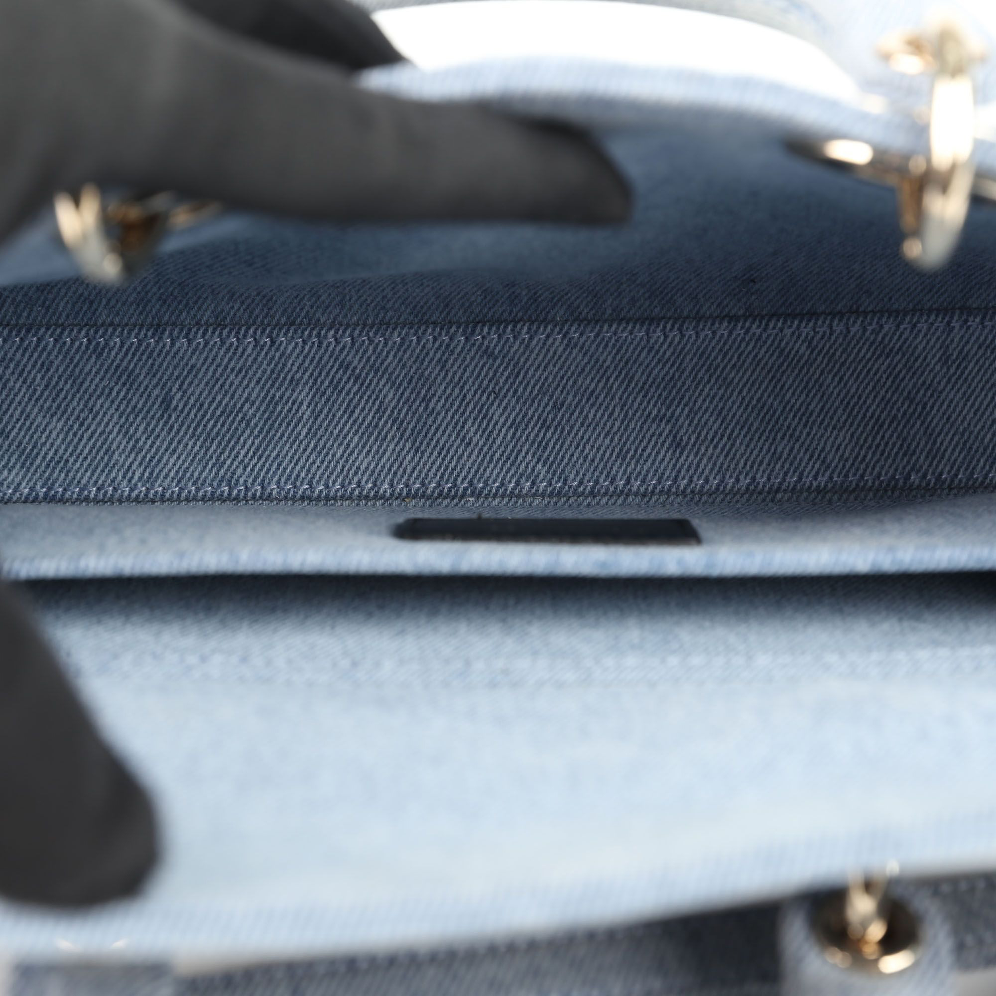 Dior Medium Blue Denim Lady D-Joy Tote Bag 