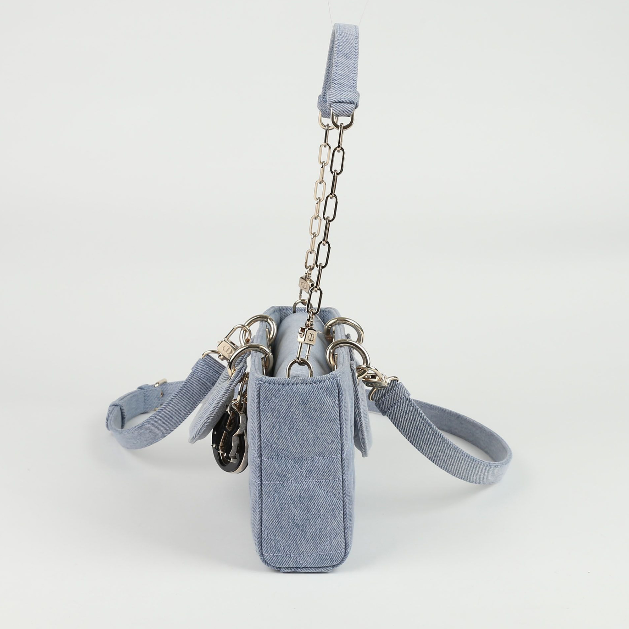 Dior Medium Blue Denim Lady D-Joy Tote Bag 