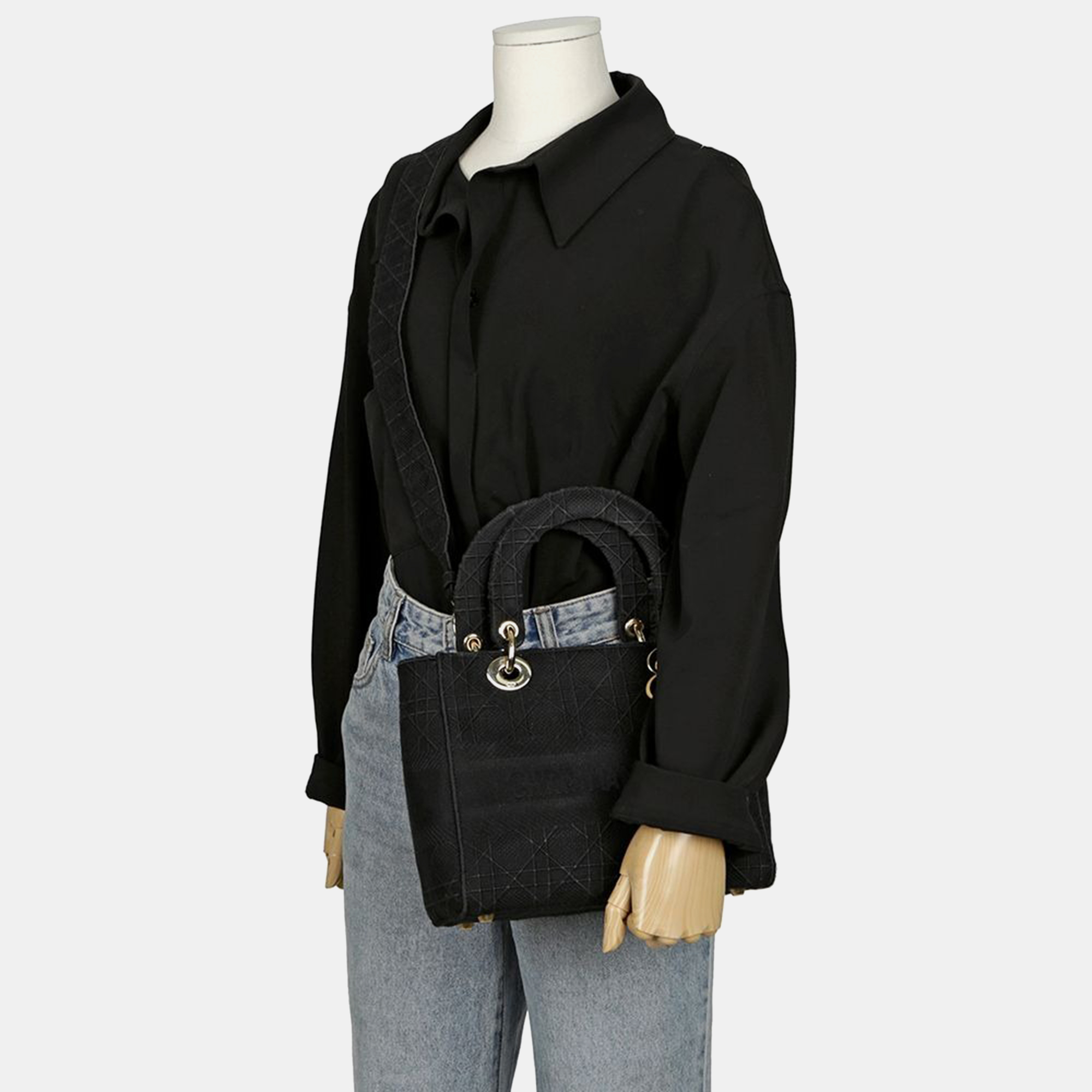 Dior Lady D-LITE Medium Tote And Shoulder Bag 