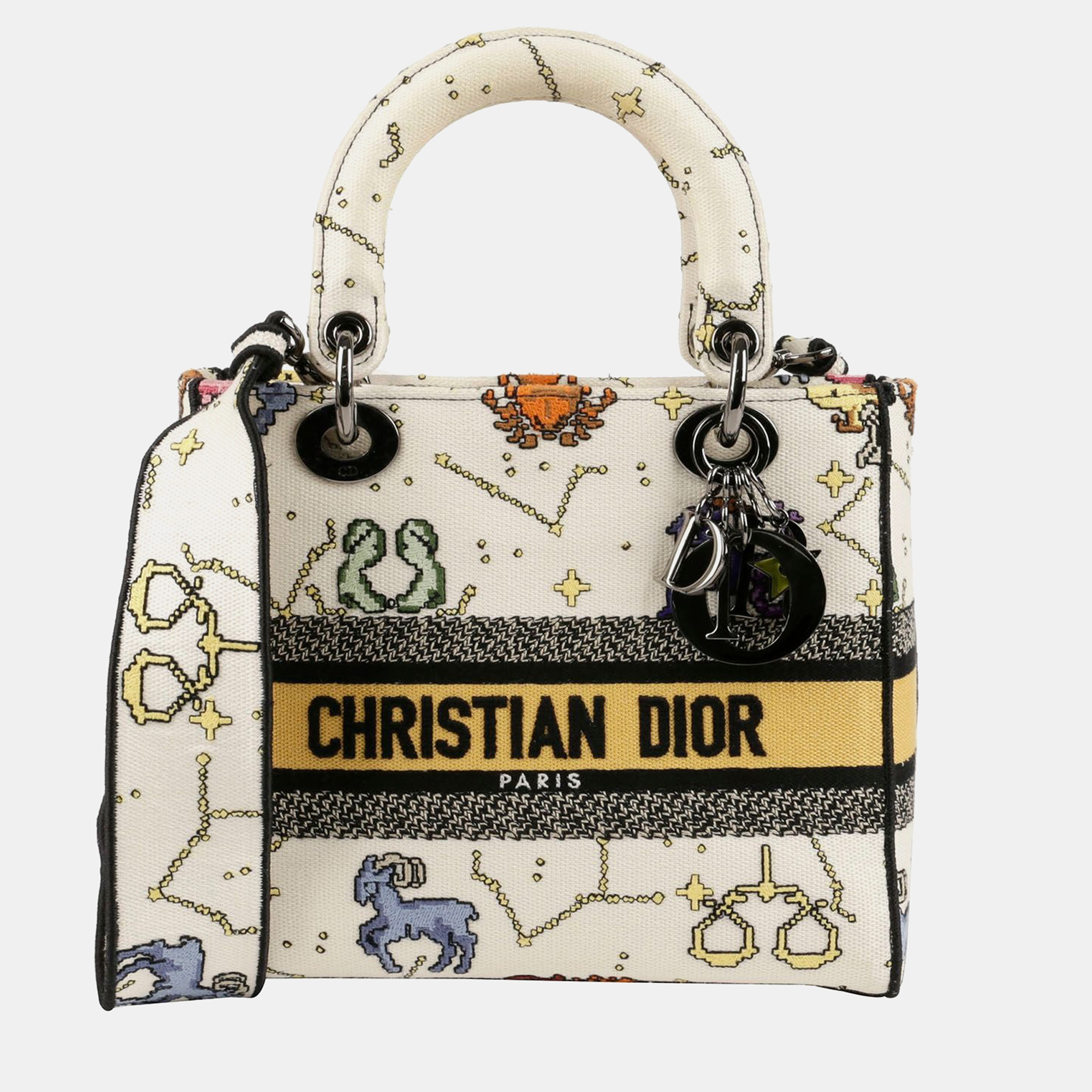 

Dior Lady Dior Pixel Zodiac D-LITE Tote, Multicolor