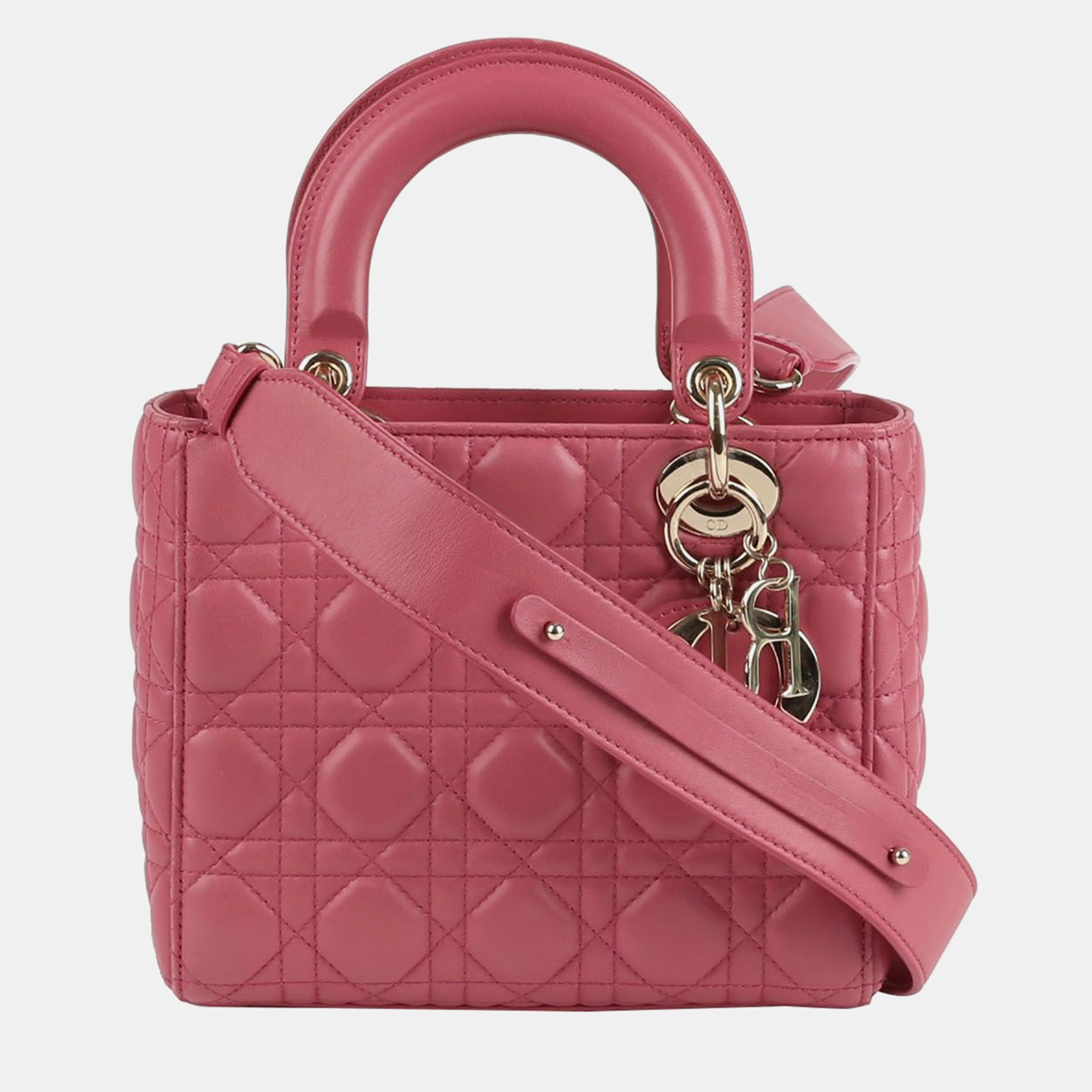 

Dior Small Pink Beige Cannage Lambskin Lady Dior My ABCDior Tote