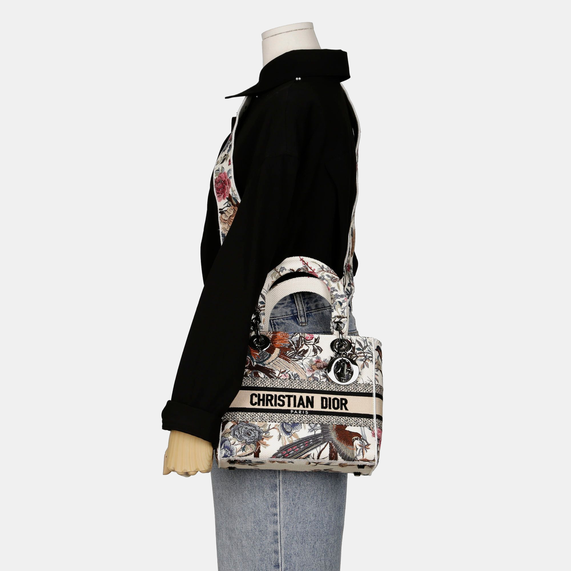 Dior Medium Dior Lady D-LITE Tote And Shoulder Bag 