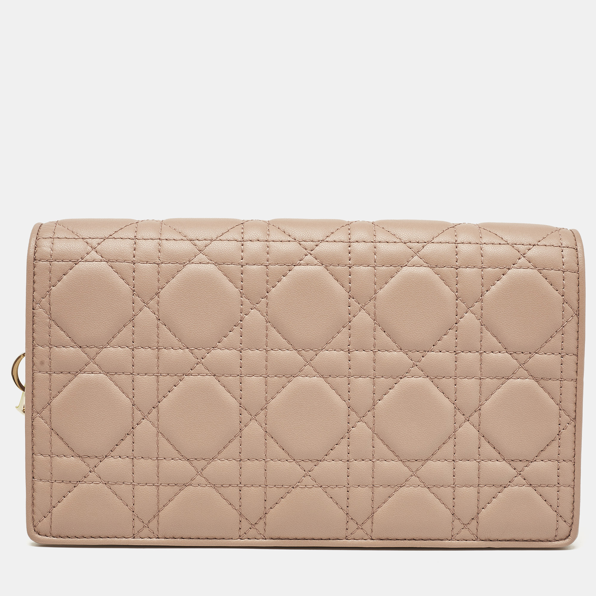 

Dior Dusty Pink Cannage Leather Lady Dior Clutch