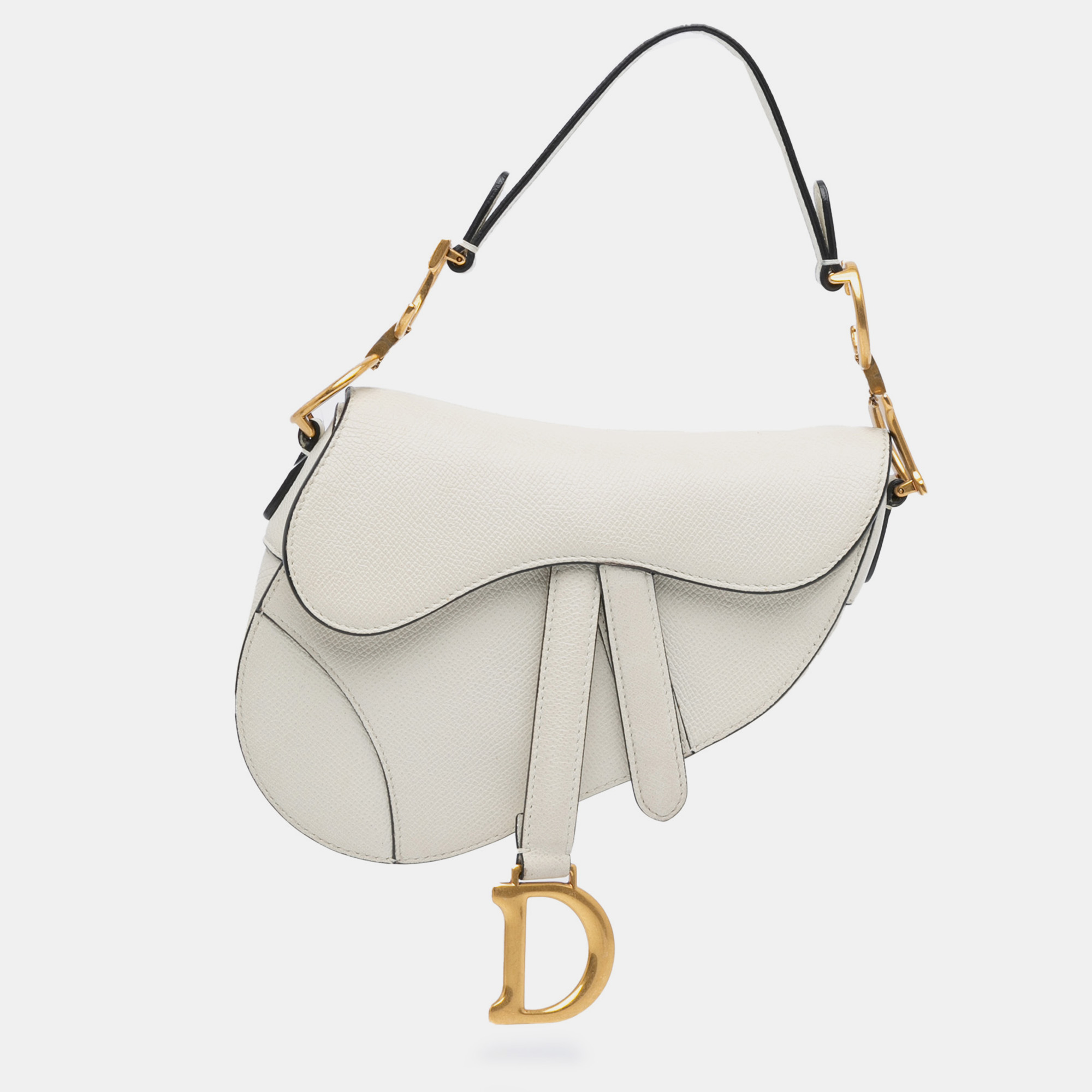 

Dior White Mini Grained Calfskin Saddle Bag