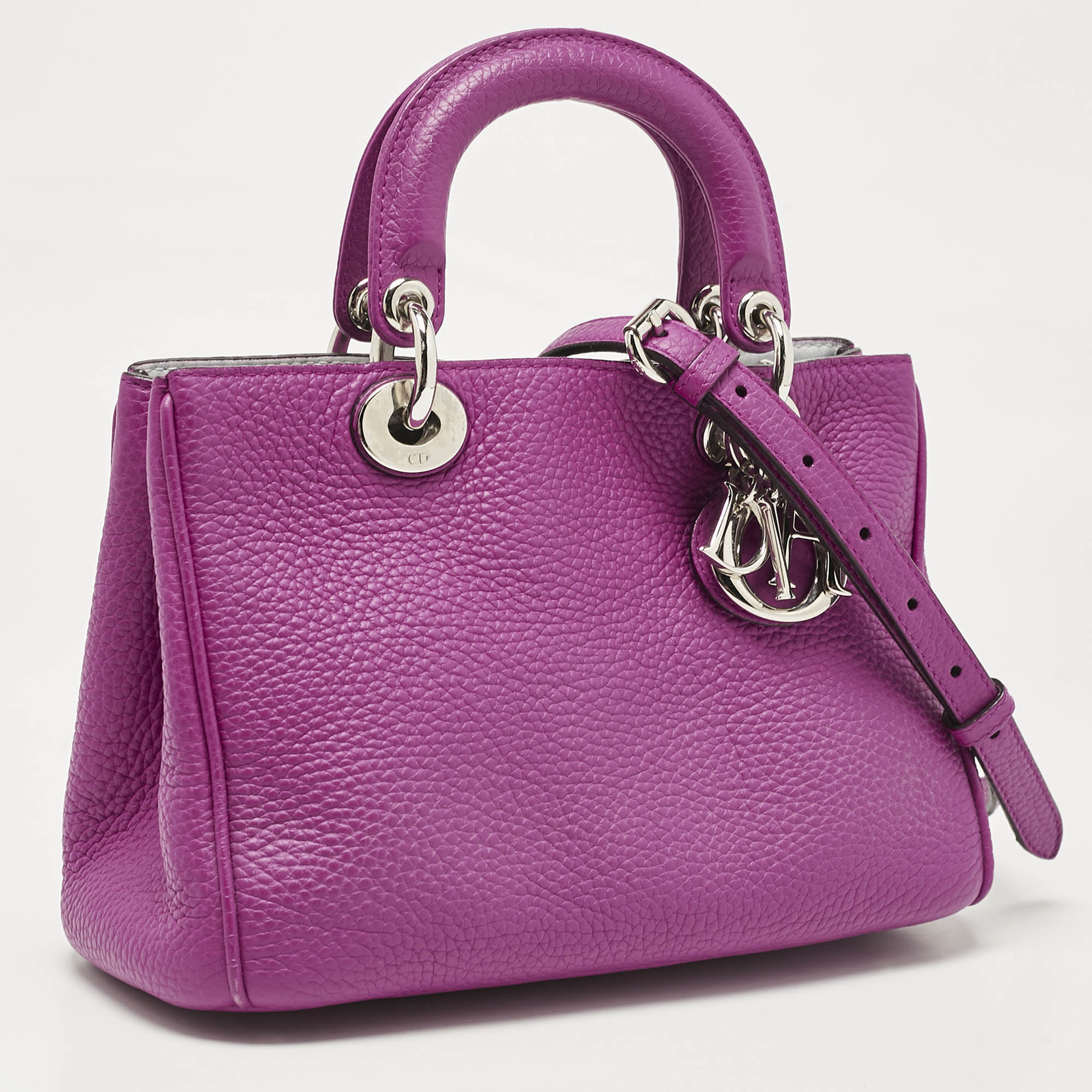 Dior Magenta Leather Mini Diorissimo Tote 