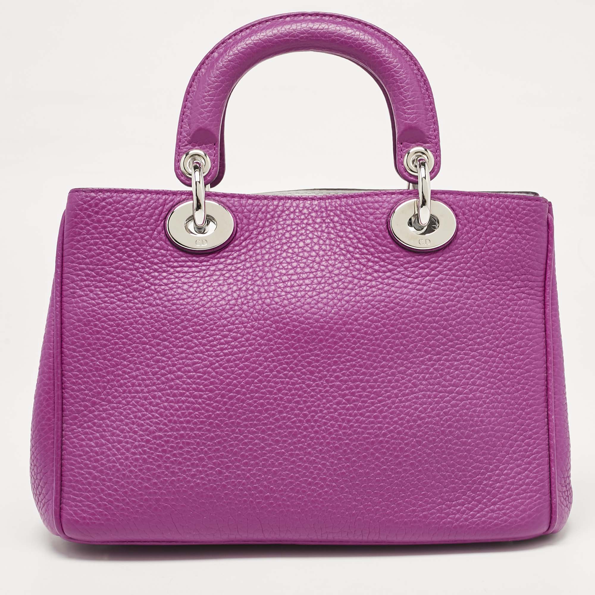 Dior Magenta Leather Mini Diorissimo Tote 