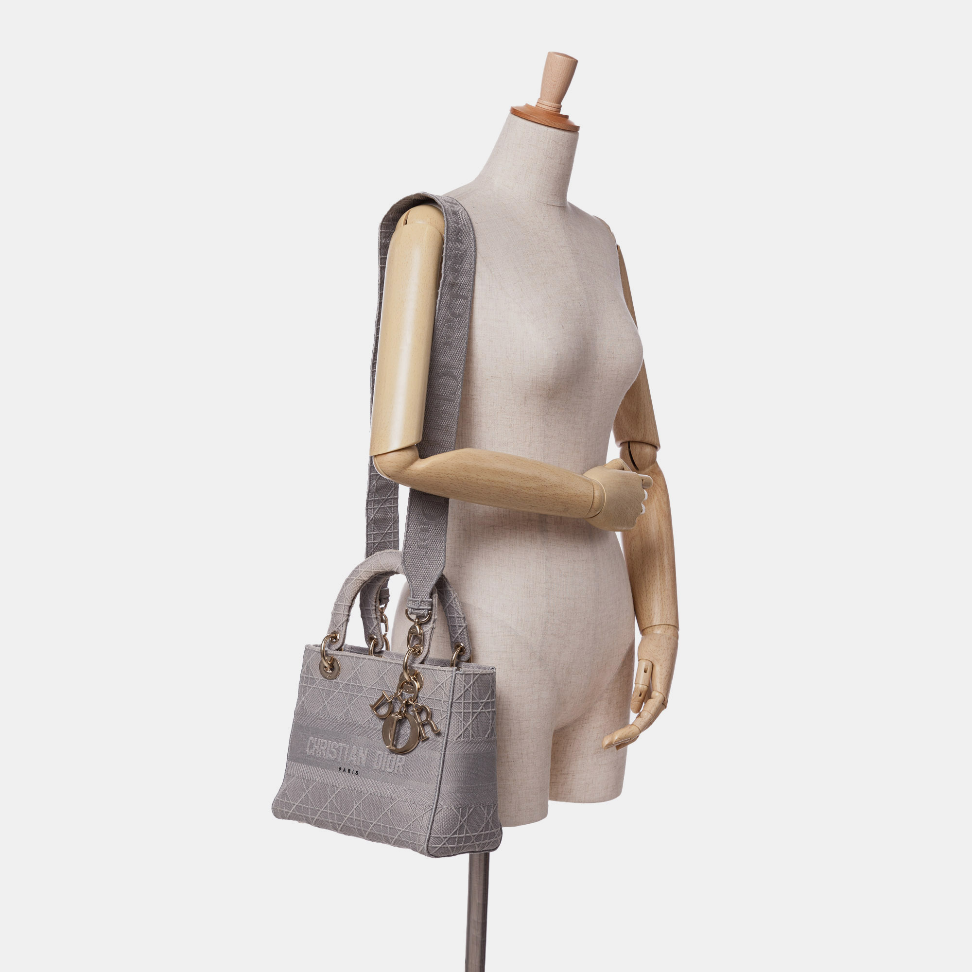 Dior Grey Medium Canvas Cannage Lady D Lite 