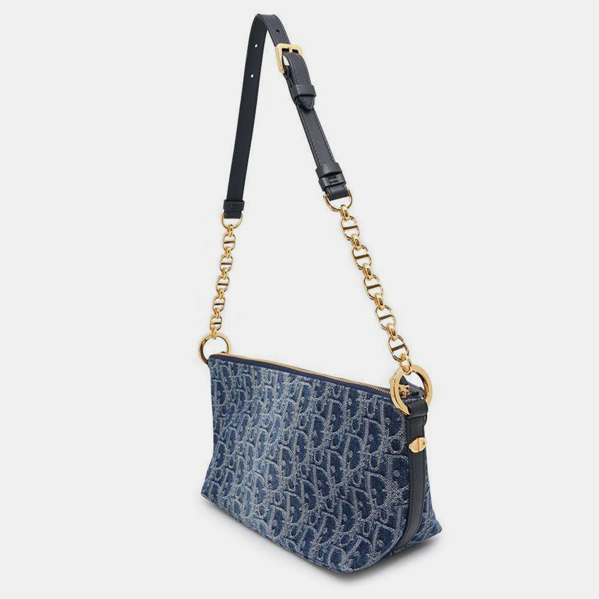 Dior Blue Denim Diorstar Oblique Hobo Bag 