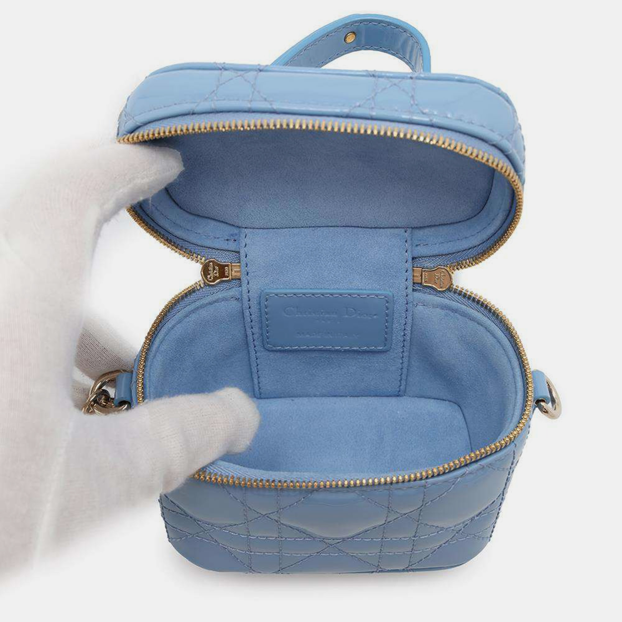 Dior Light Blue Enamel Micro Vanity Bag 