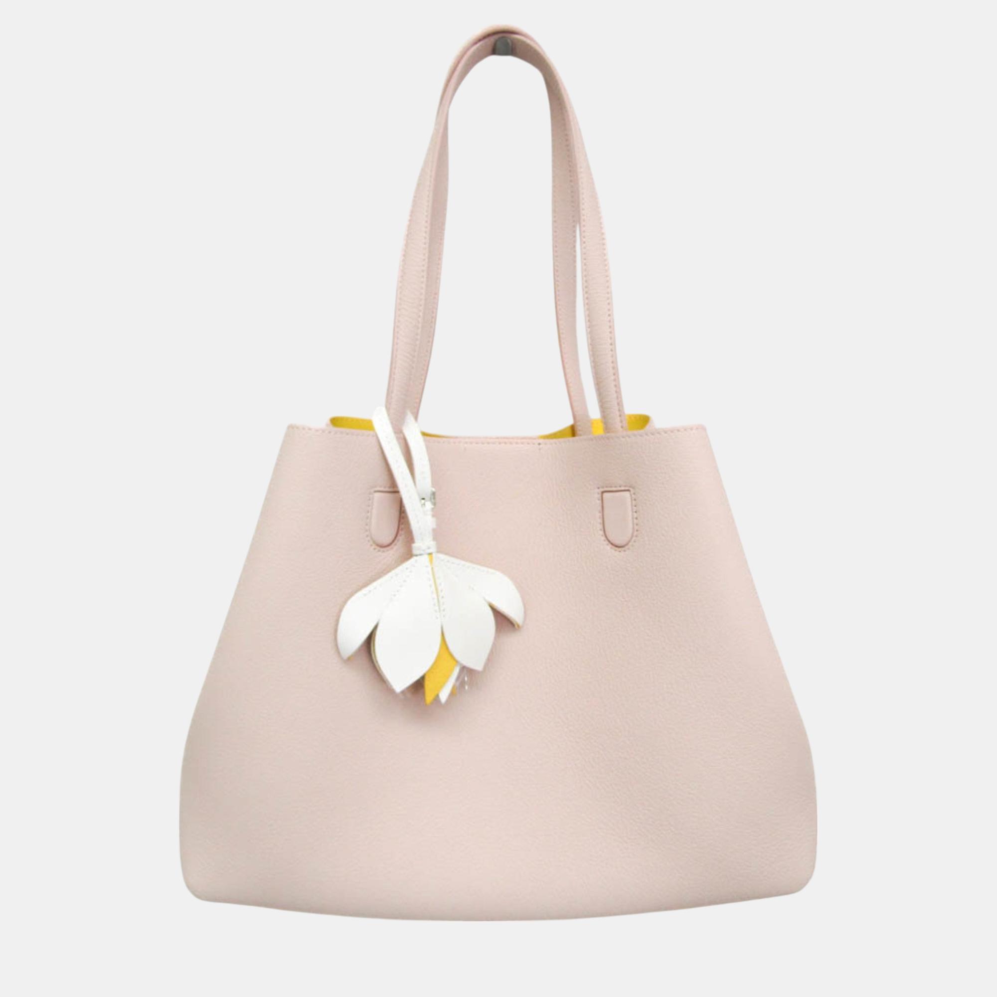 

Dior Light Pink/Yellow Leather Blossom Medium Tote Bag