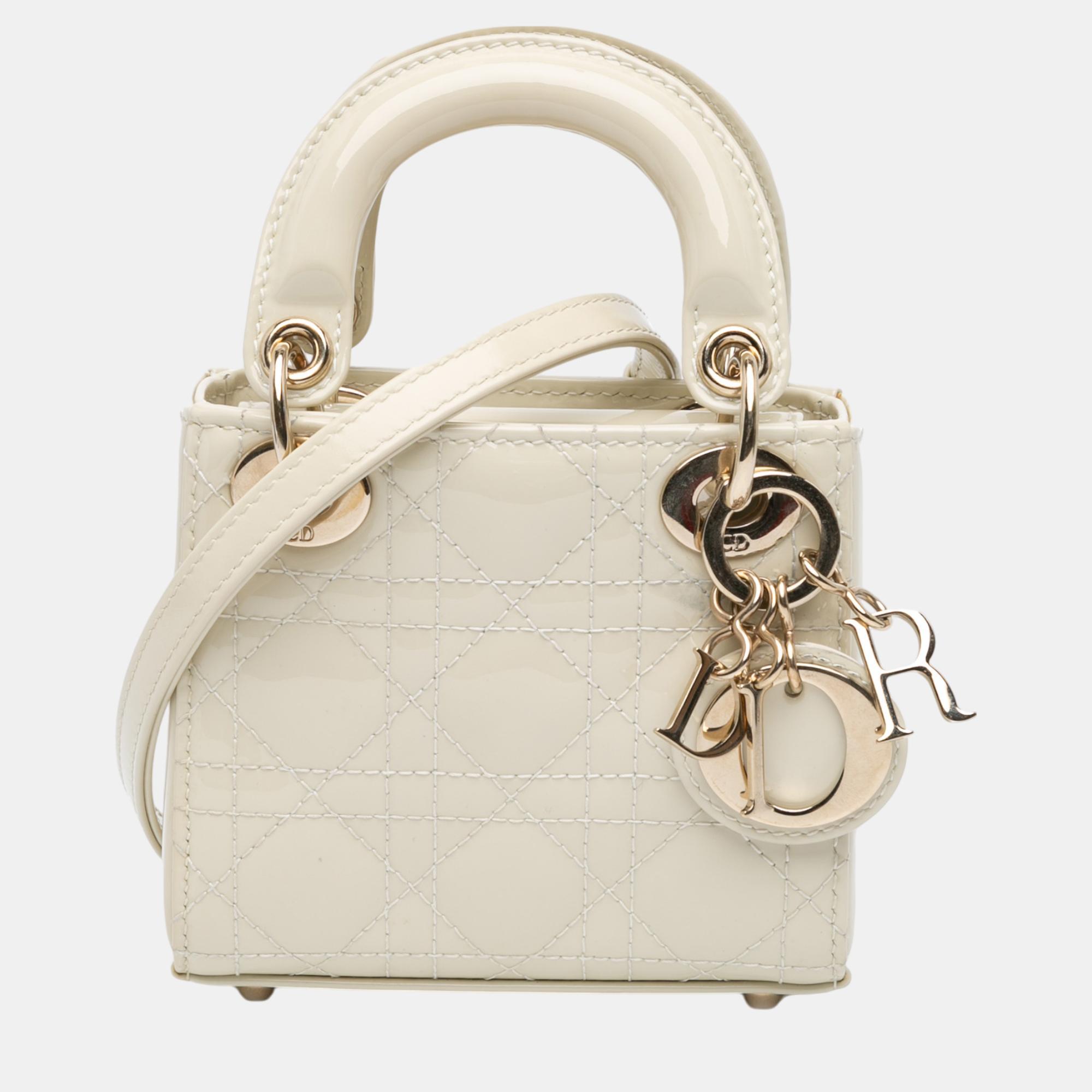 

Dior White Micro Patent Cannage Lady Dior