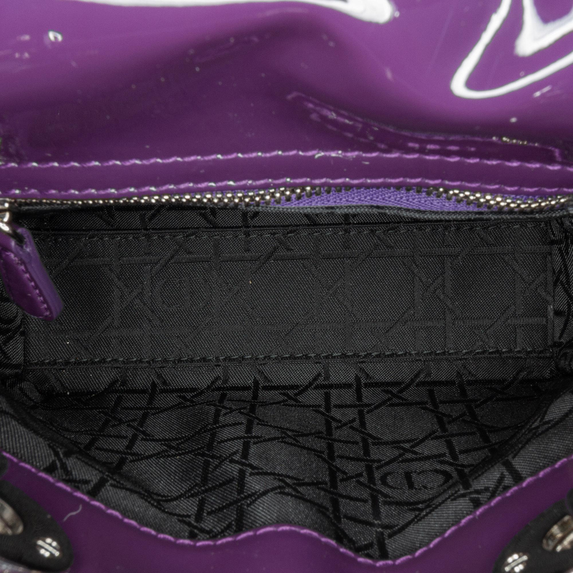 Dior Purple Mini Patent Cannage Lady Dior 