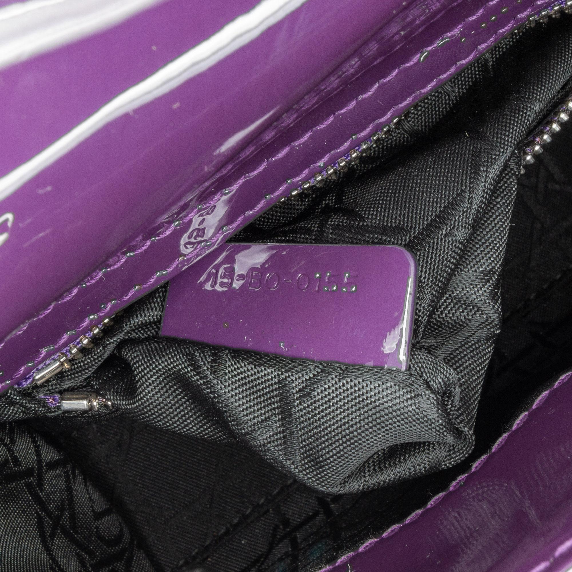 Dior Purple Mini Patent Cannage Lady Dior 