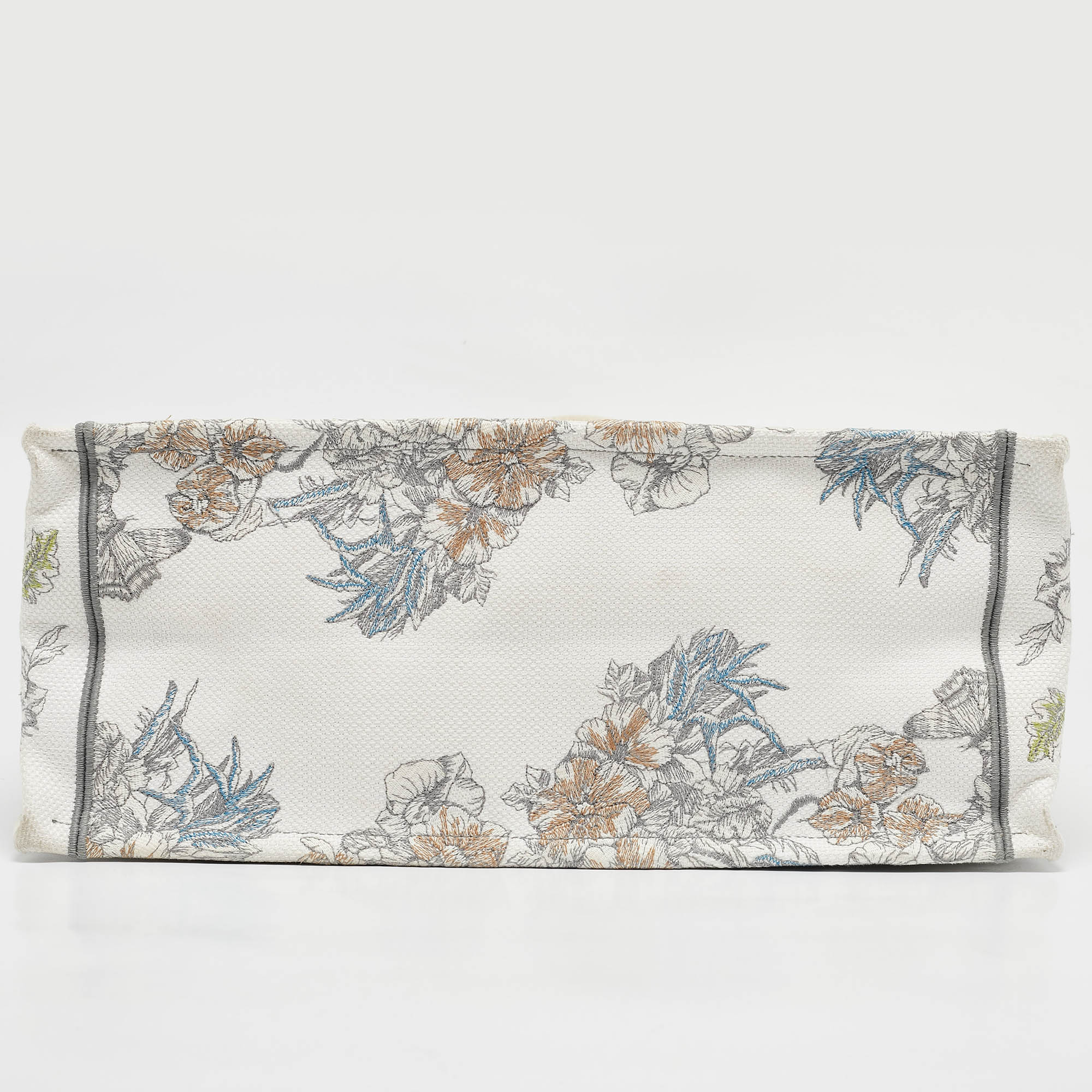 Dior Grey/Multicolor Embroidered Canvas Lucky Star Large Book Tote 