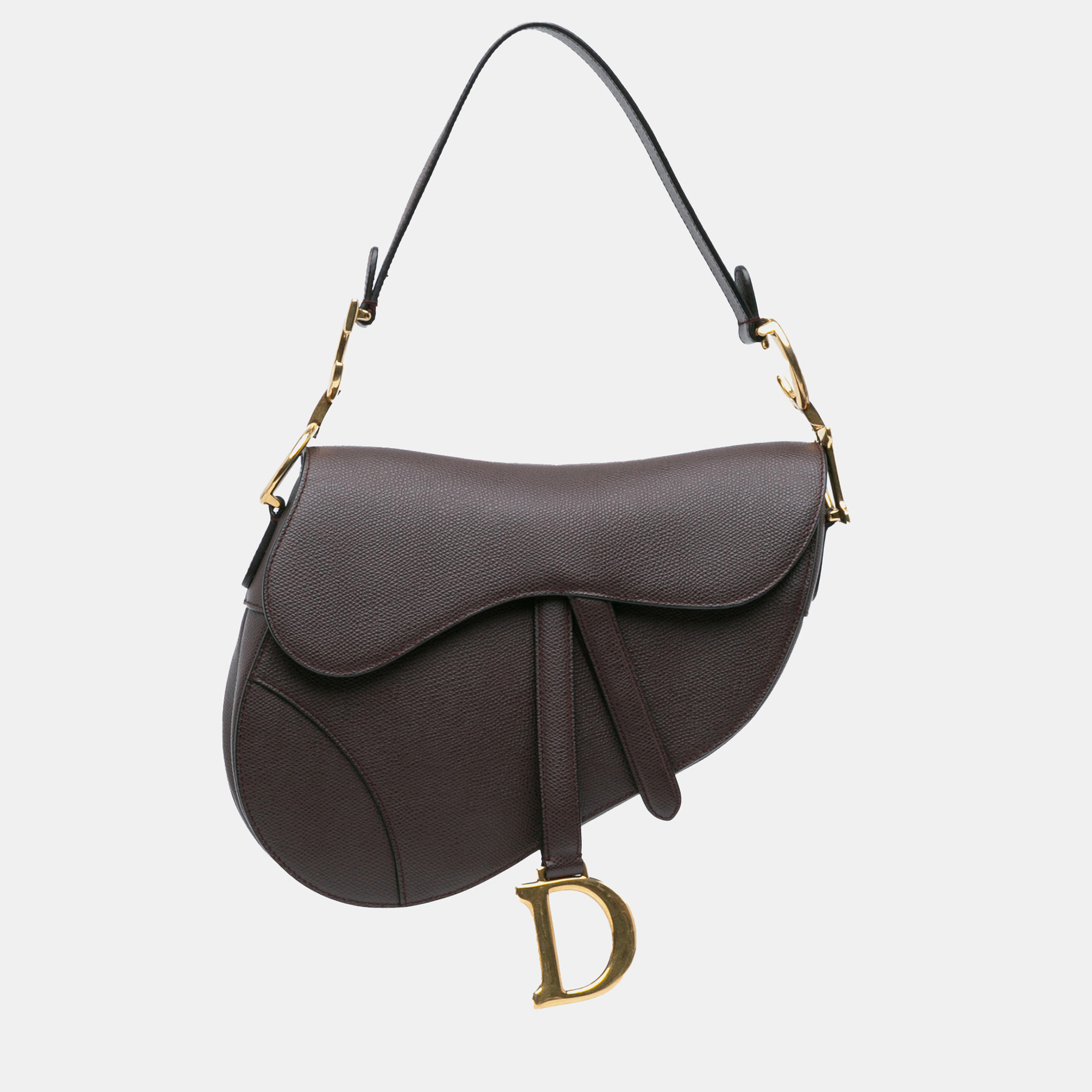 

Dior Burgundy Grained Calfskin Saddle Bag