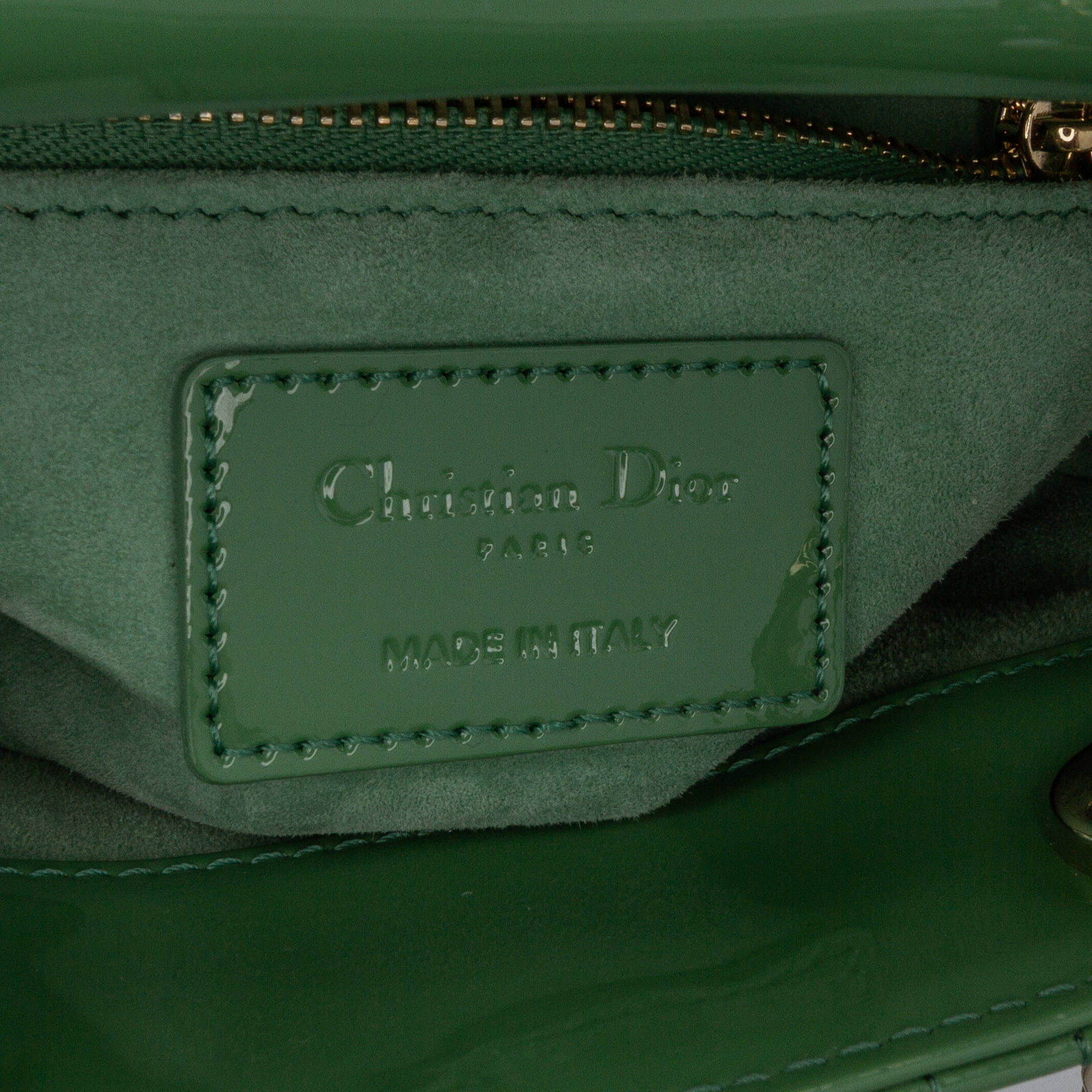 Dior Green Mini Patent Cannage Lady Dior 