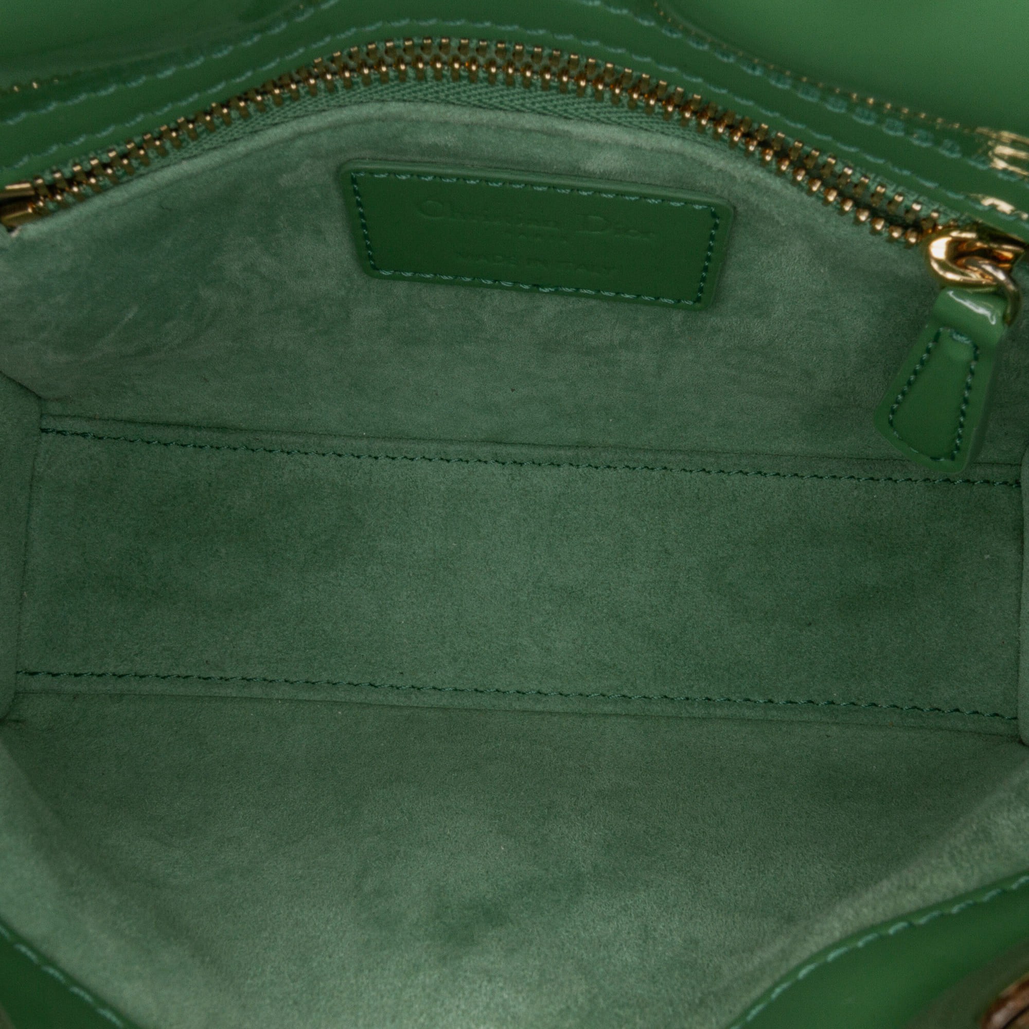 Dior Green Mini Patent Cannage Lady Dior 