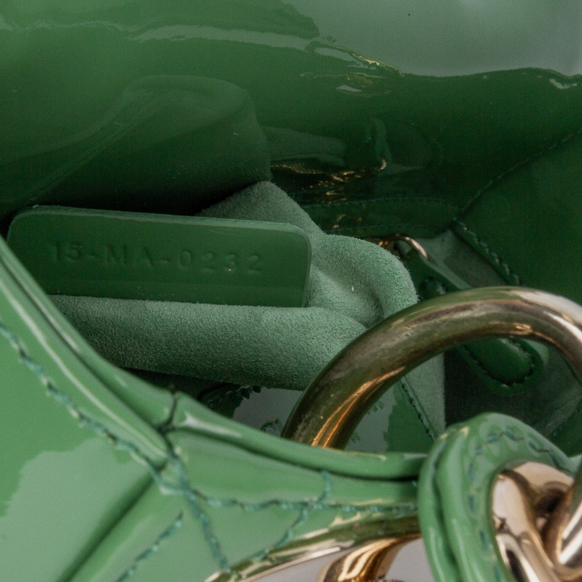 Dior Green Mini Patent Cannage Lady Dior 
