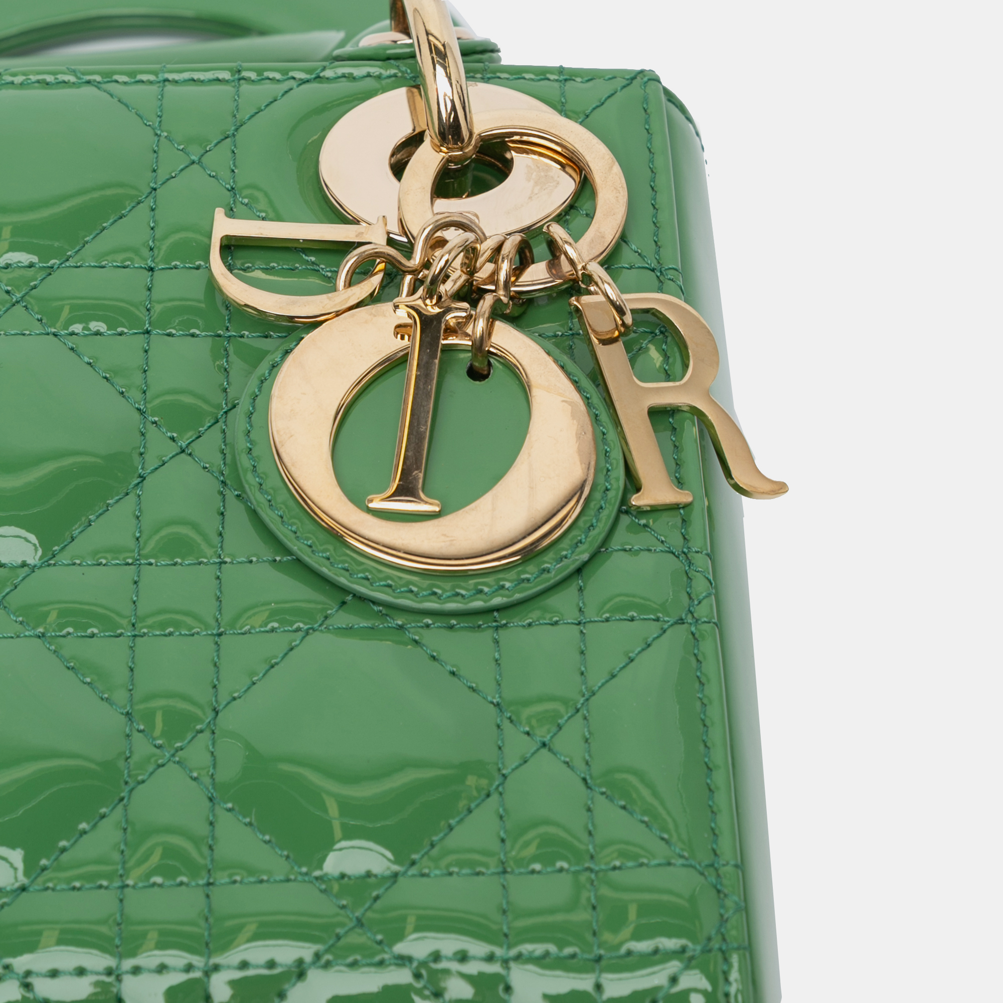 Dior Green Mini Patent Cannage Lady Dior 