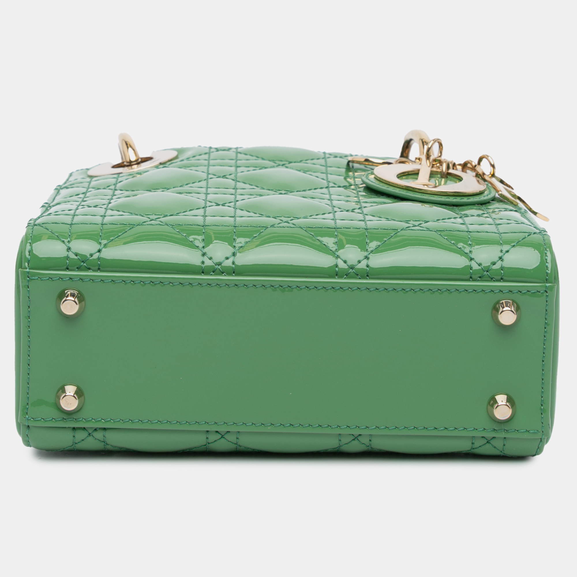 Dior Green Mini Patent Cannage Lady Dior 