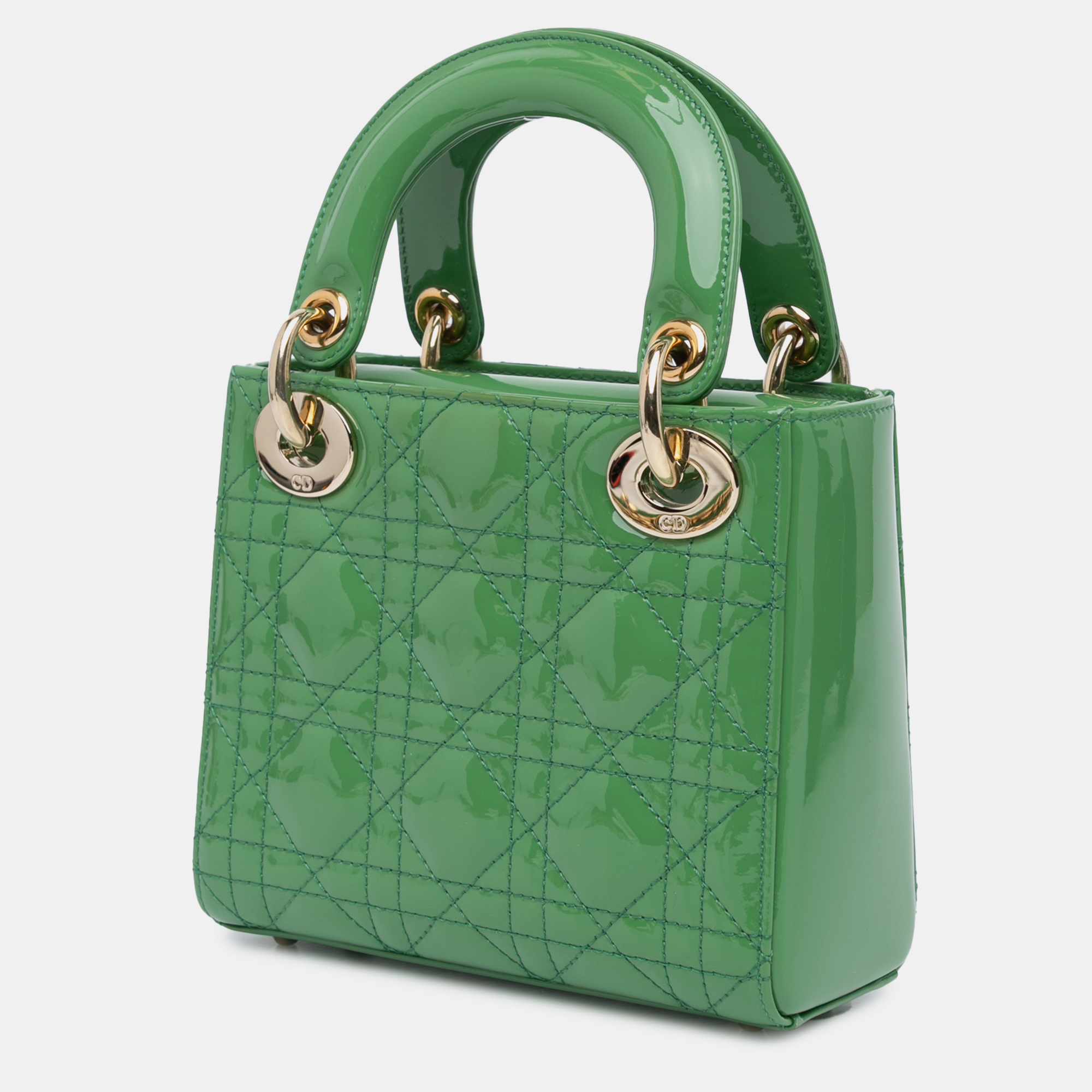 Dior Green Mini Patent Cannage Lady Dior 
