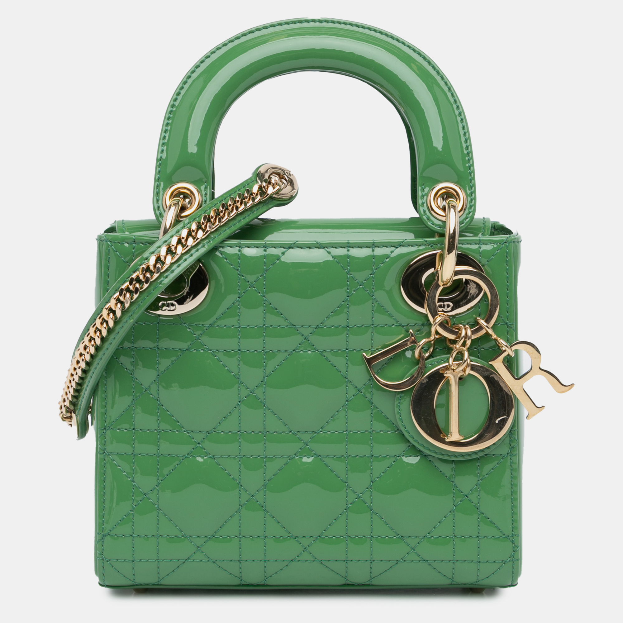 

Dior Green Mini Patent Cannage Lady Dior