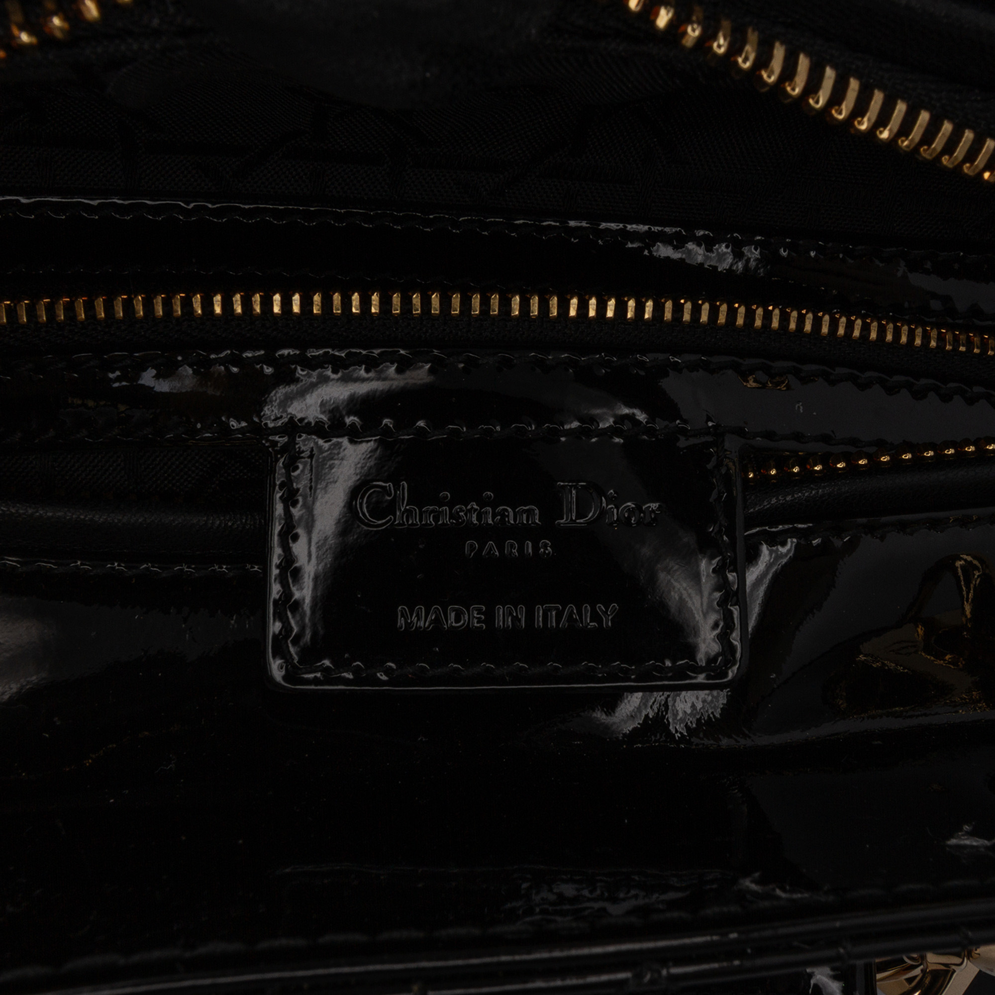 Dior Black Large Patent Cannage Lady Dior 