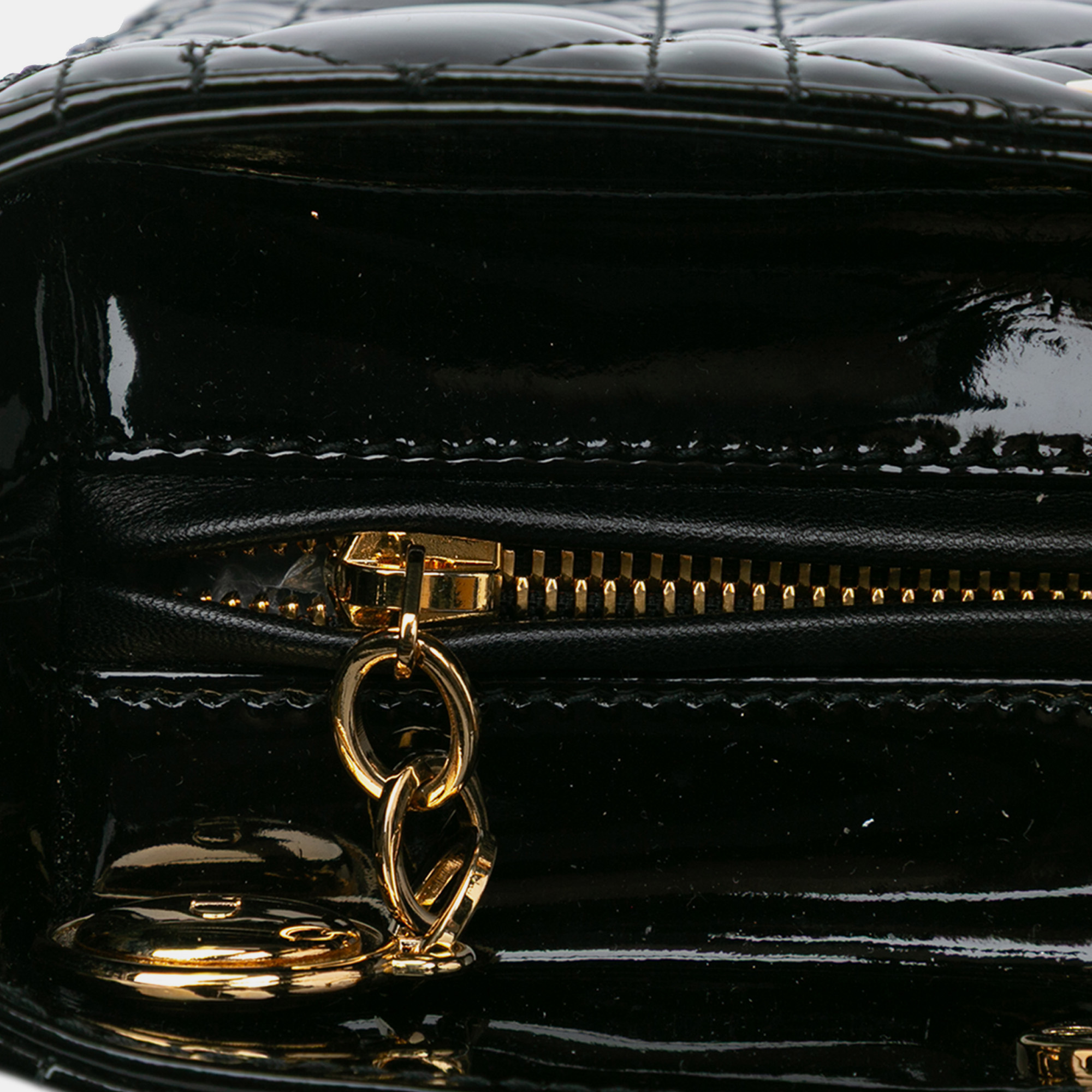 Dior Black Large Patent Cannage Lady Dior 