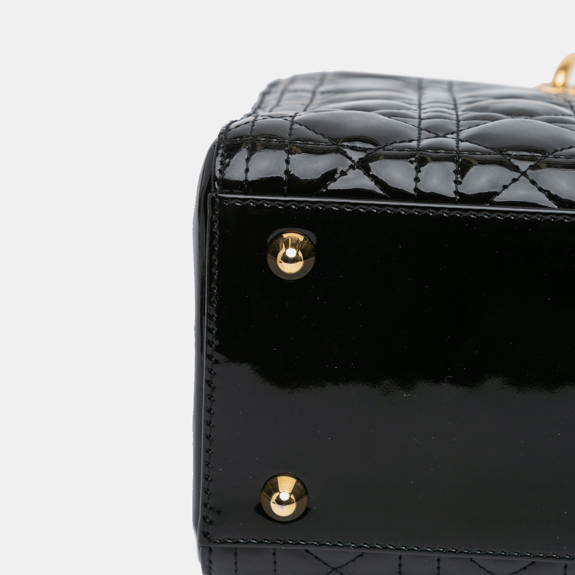 Dior Black Large Patent Cannage Lady Dior 