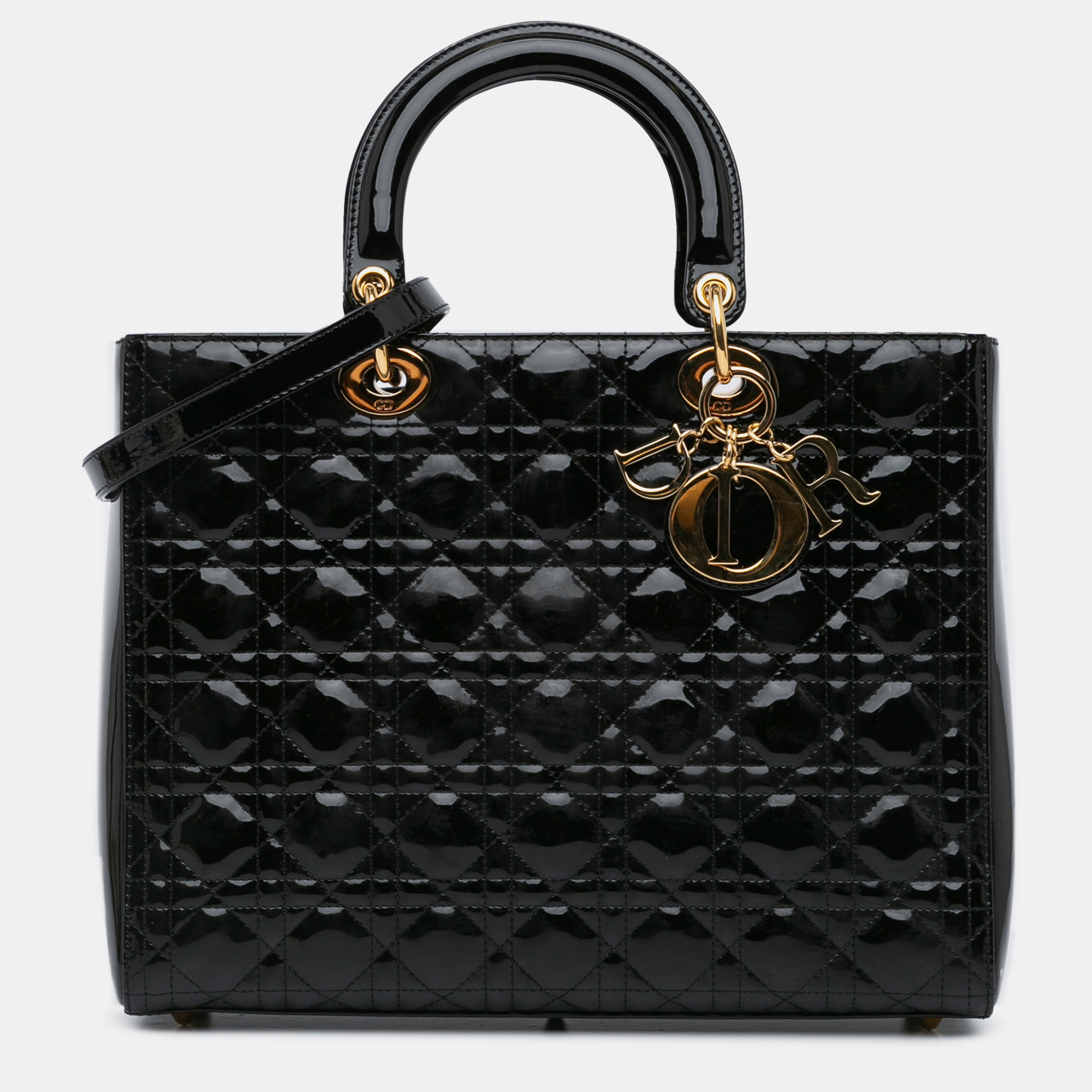 

Dior Black Large Patent Cannage Lady Dior