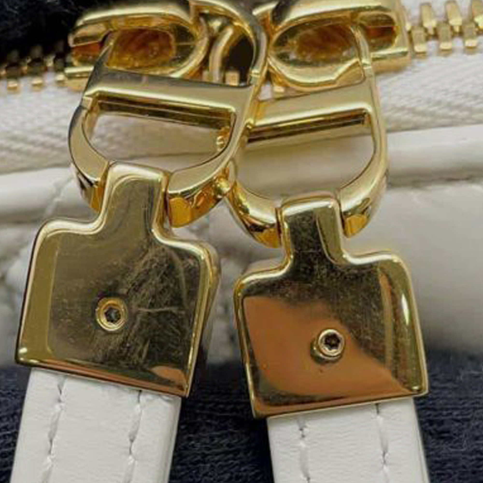 Dior White Caflskin Macrocannage Caro Box Bag 